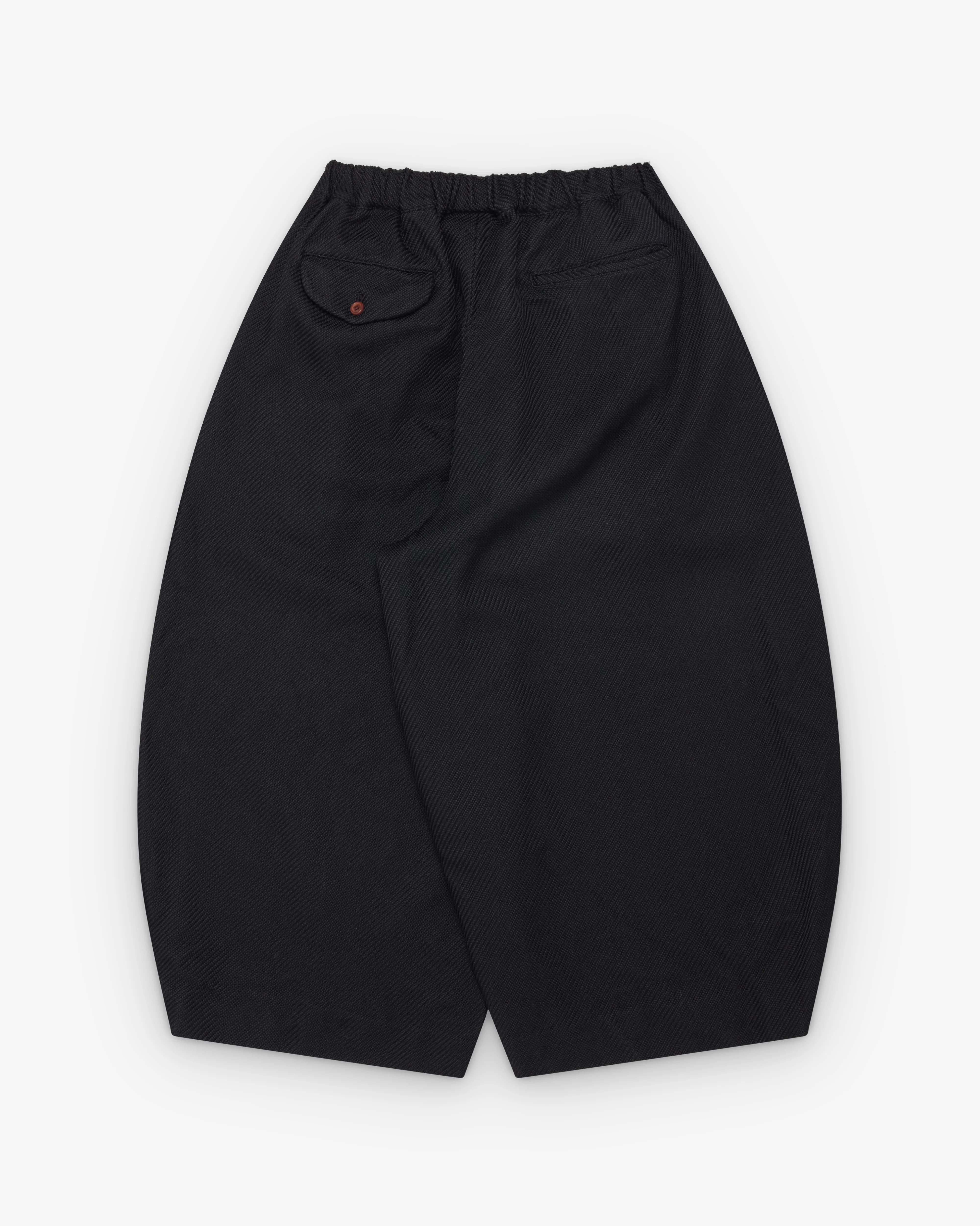 Black Comme des Garçons - Cropped Wide Leg Trousers - (Black) - Image 2