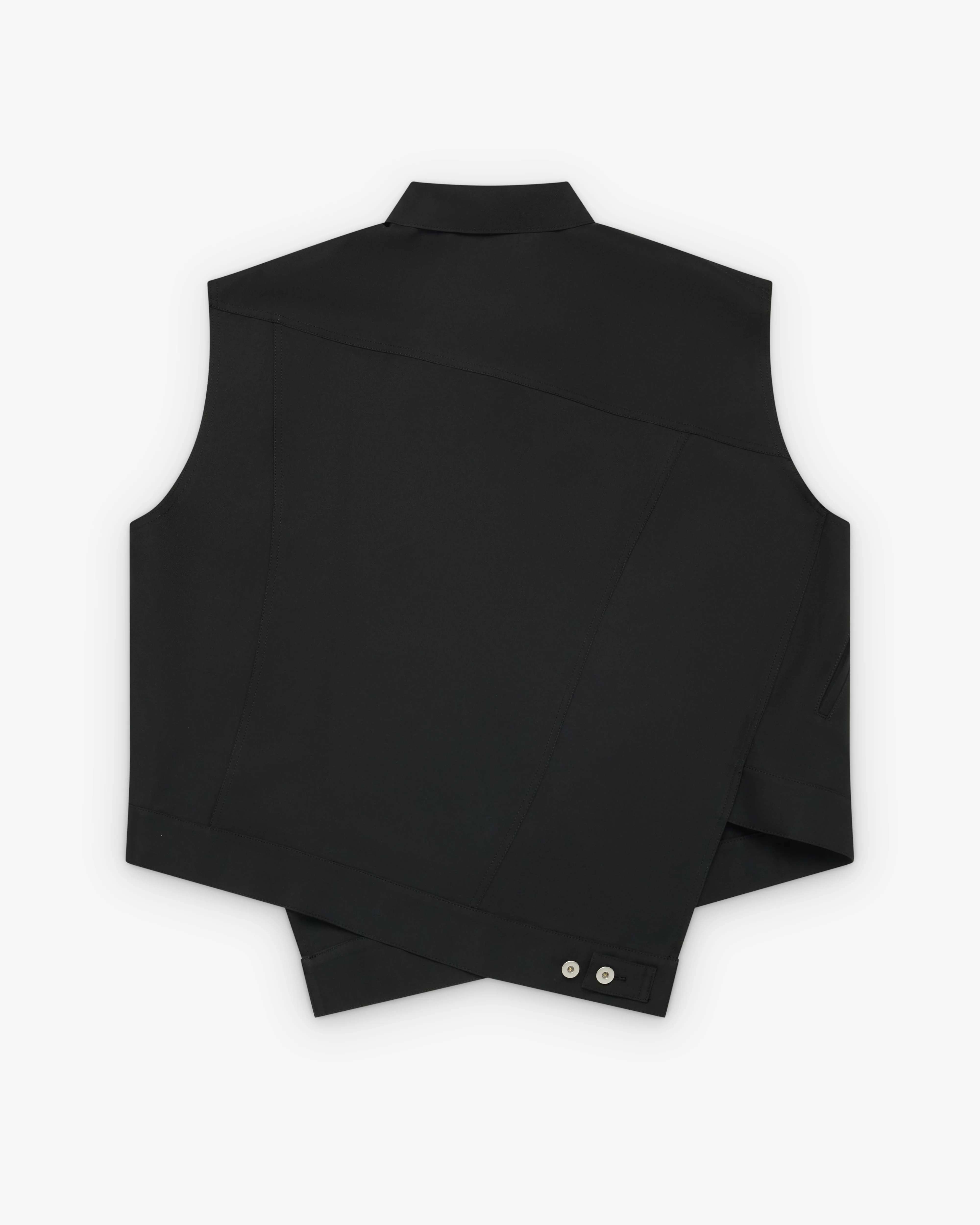 Black Comme des Garçons - Bias Cut Vest - (Black) - Image 2