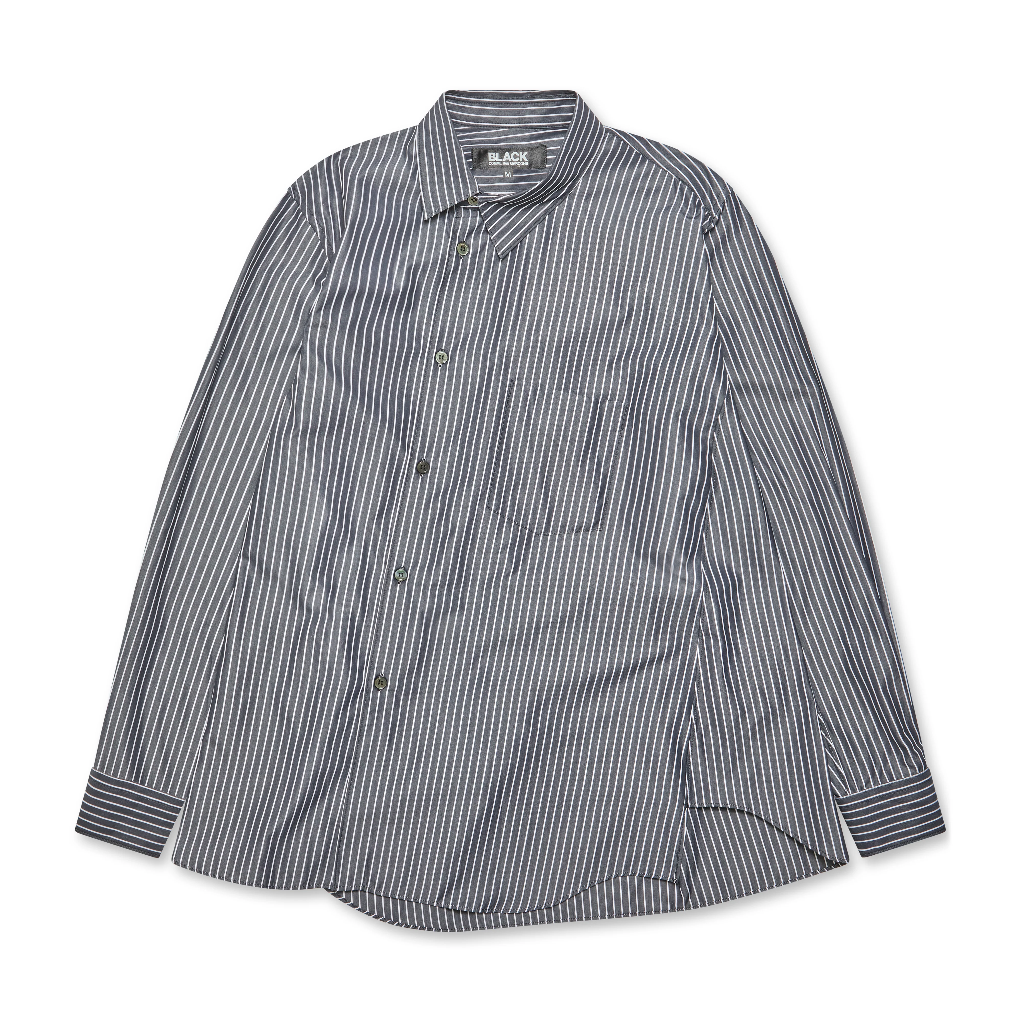 BLACK Comme des Garçons - Twisted Placket Shirt - (Grey/White)
