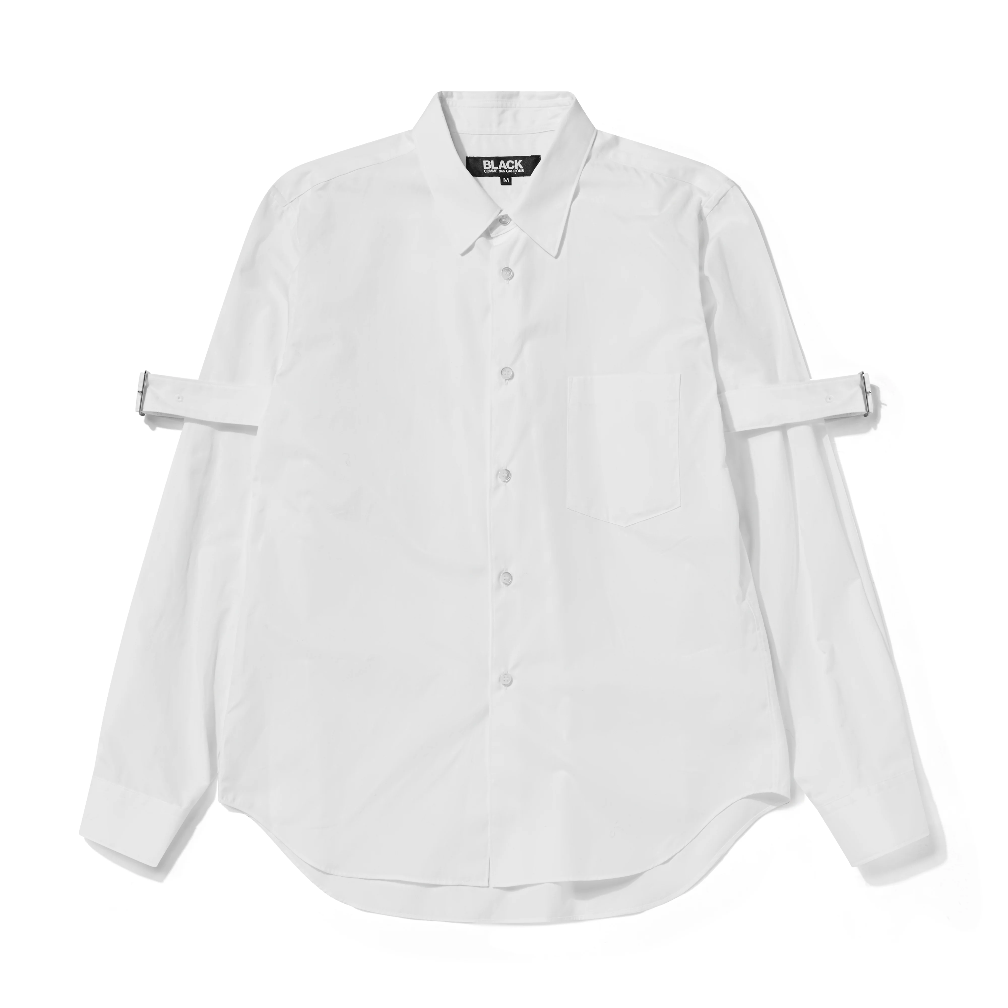 BLACK Comme des Garçons - Buckled Arm Shirt - (White)