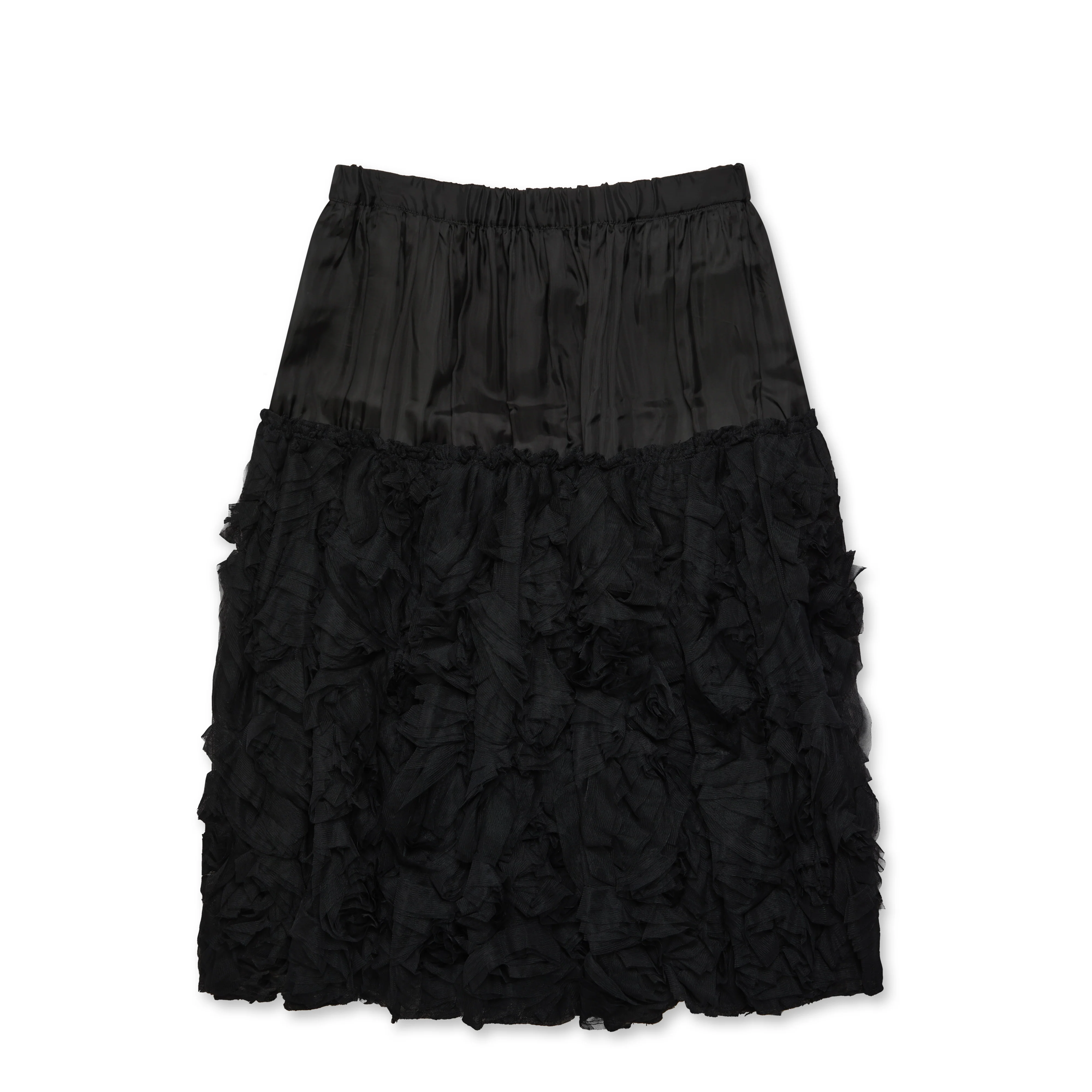 BLACK Comme des Garçons - Floral Motif Ruffle Skirt - (Black)