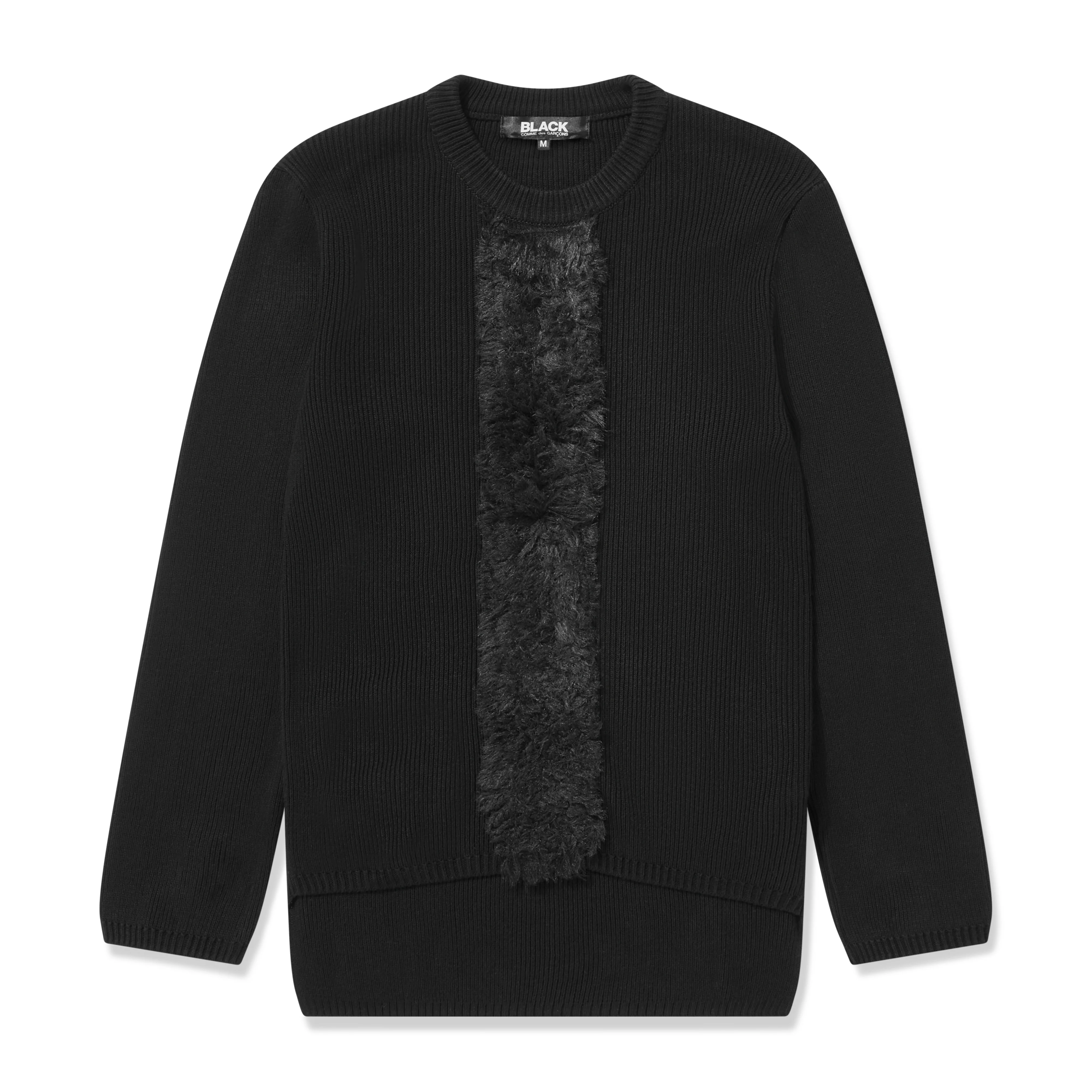 BLACK Comme des Garçons - Vertical Faux Fur Sweater - (Black)