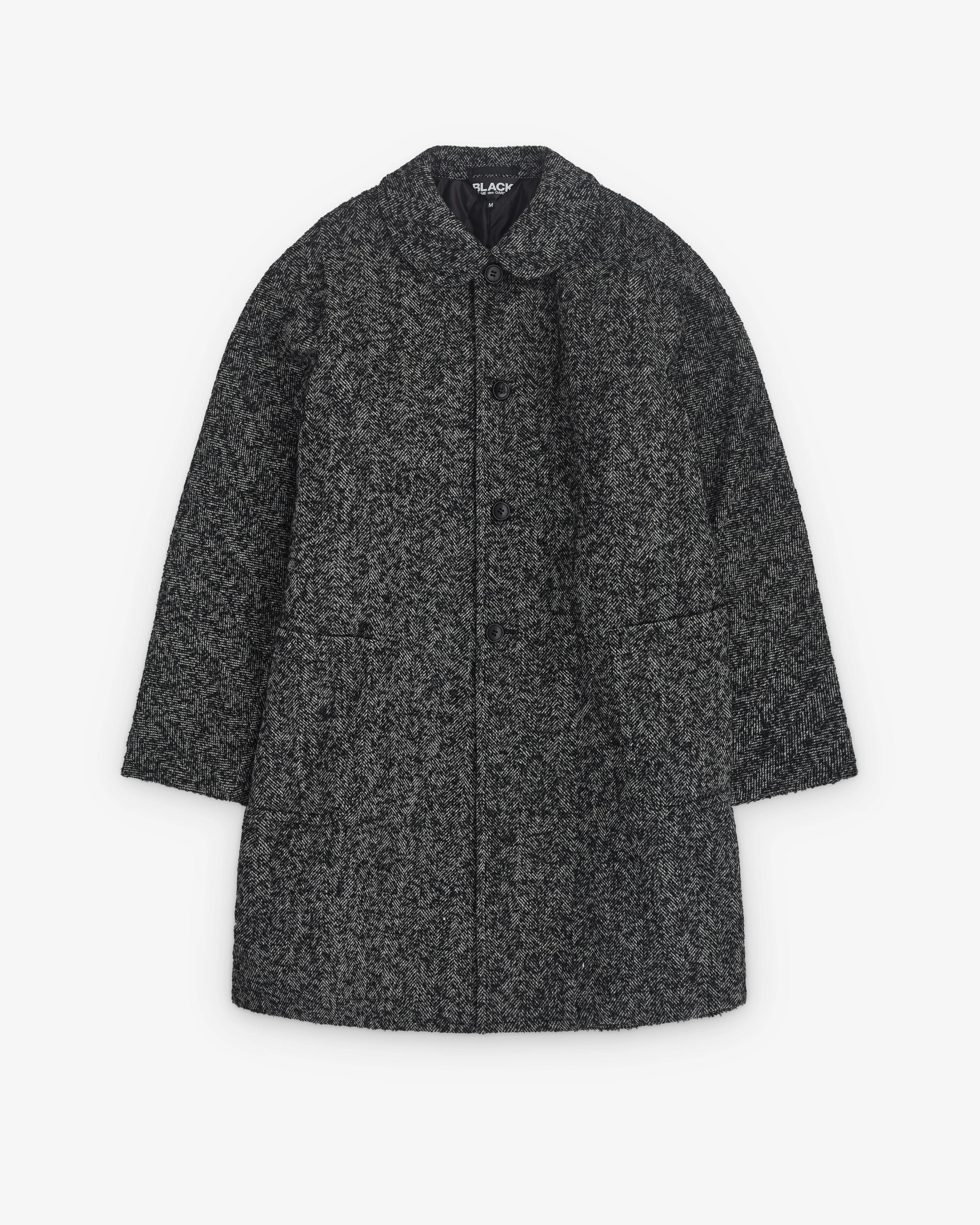 Black Comme des Garçons - Round Collar Car Coat - (Charcoal)