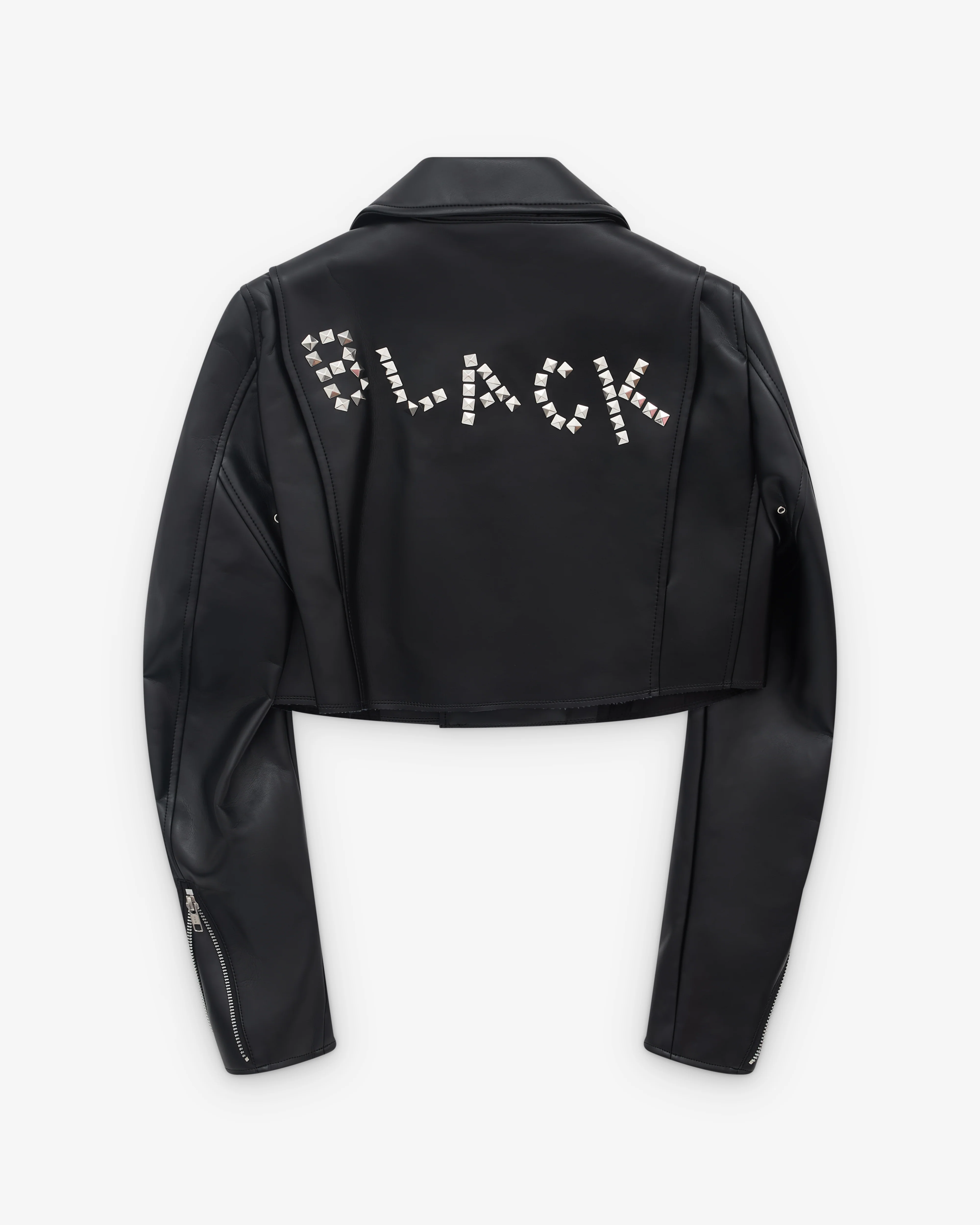 Black Comme des Garçons - Cropped Biker Jacket - (Black) - Image 2