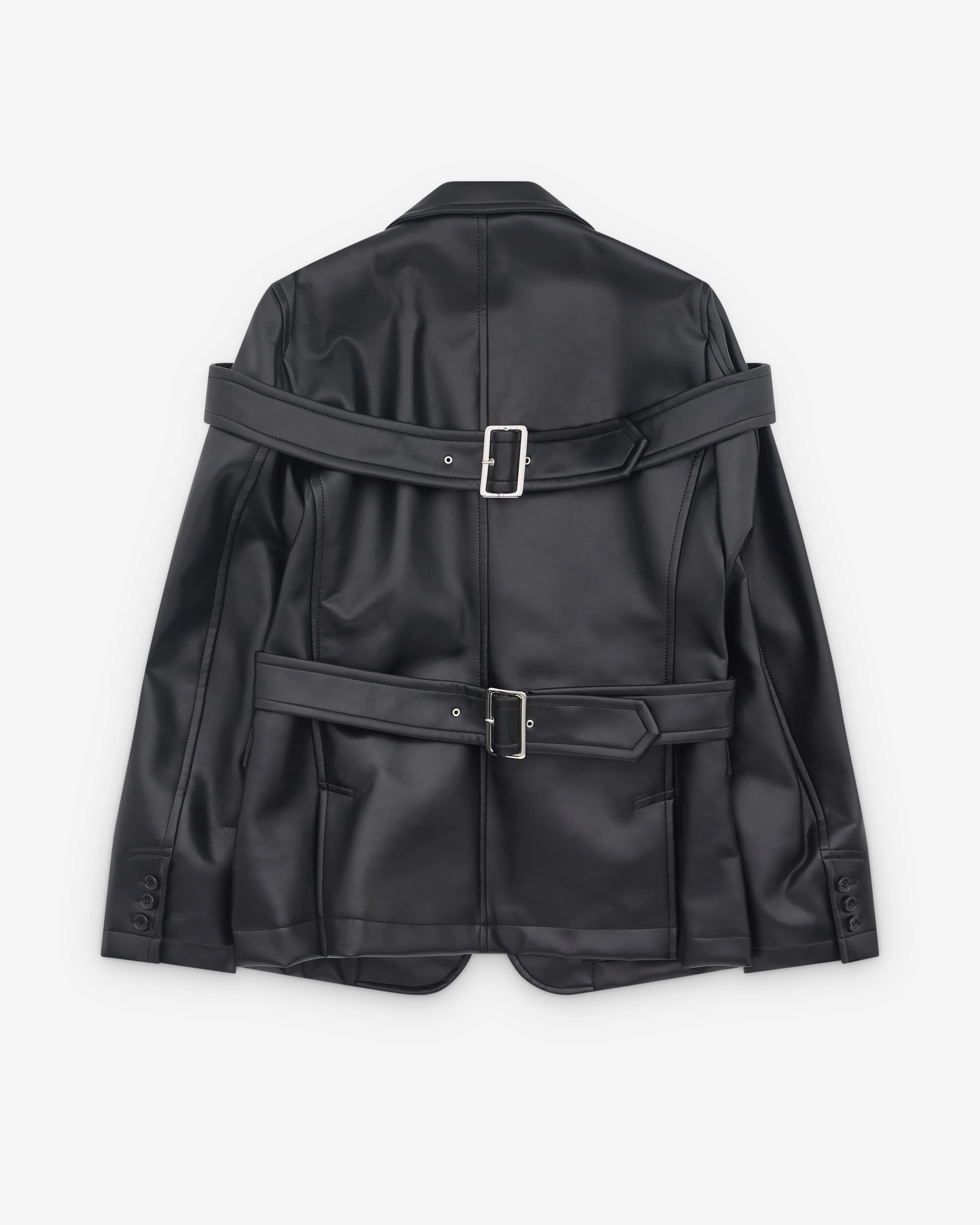 Black Comme des Garçons - Double Buckle Blazer - (Black) - Image 2