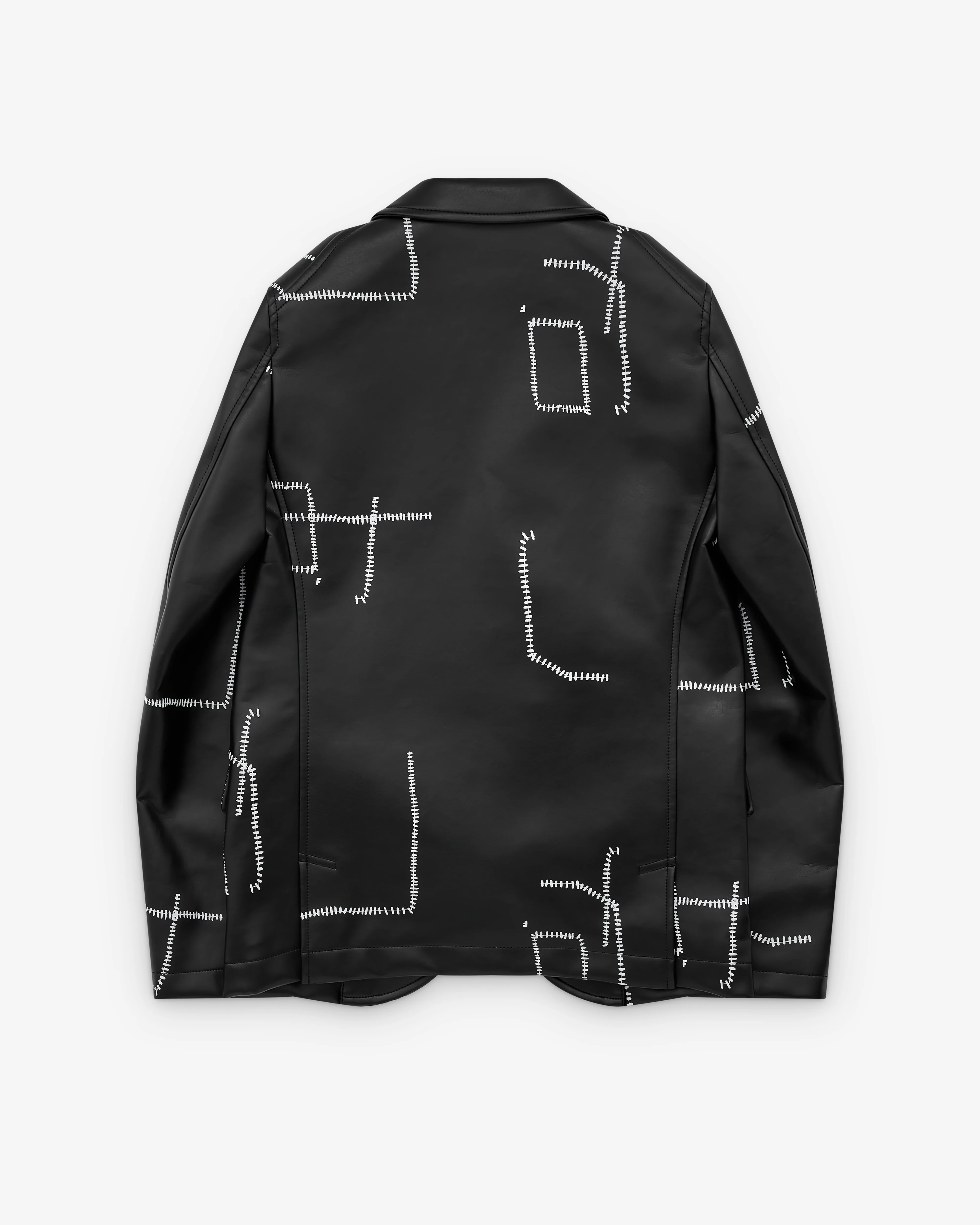 Black Comme des Garçons - Printed Stitch Detail Jacket - (Black) - Image 2
