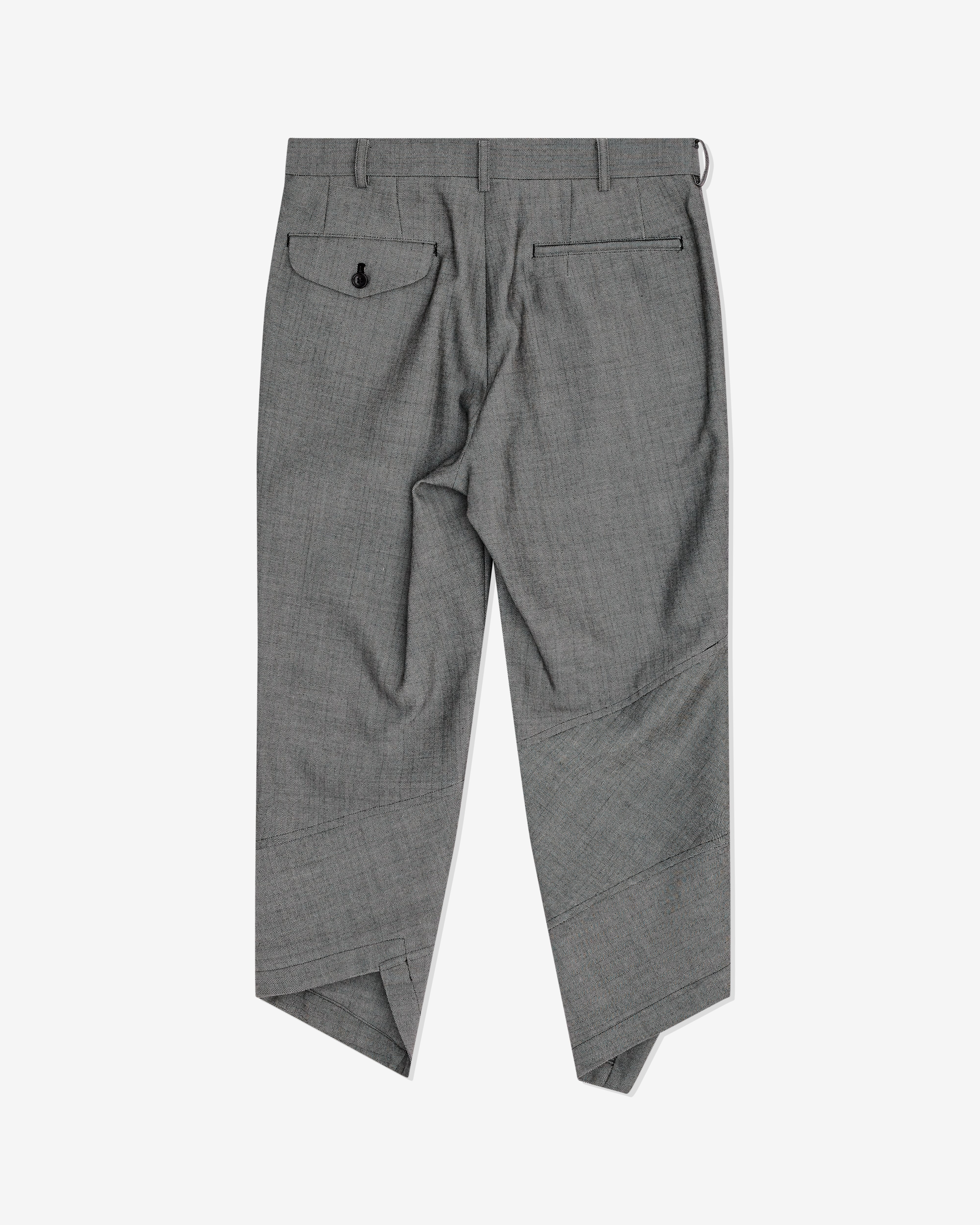 Black Comme des Garçons - 3/4 Length Striped Pants - (Grey) - Image 2