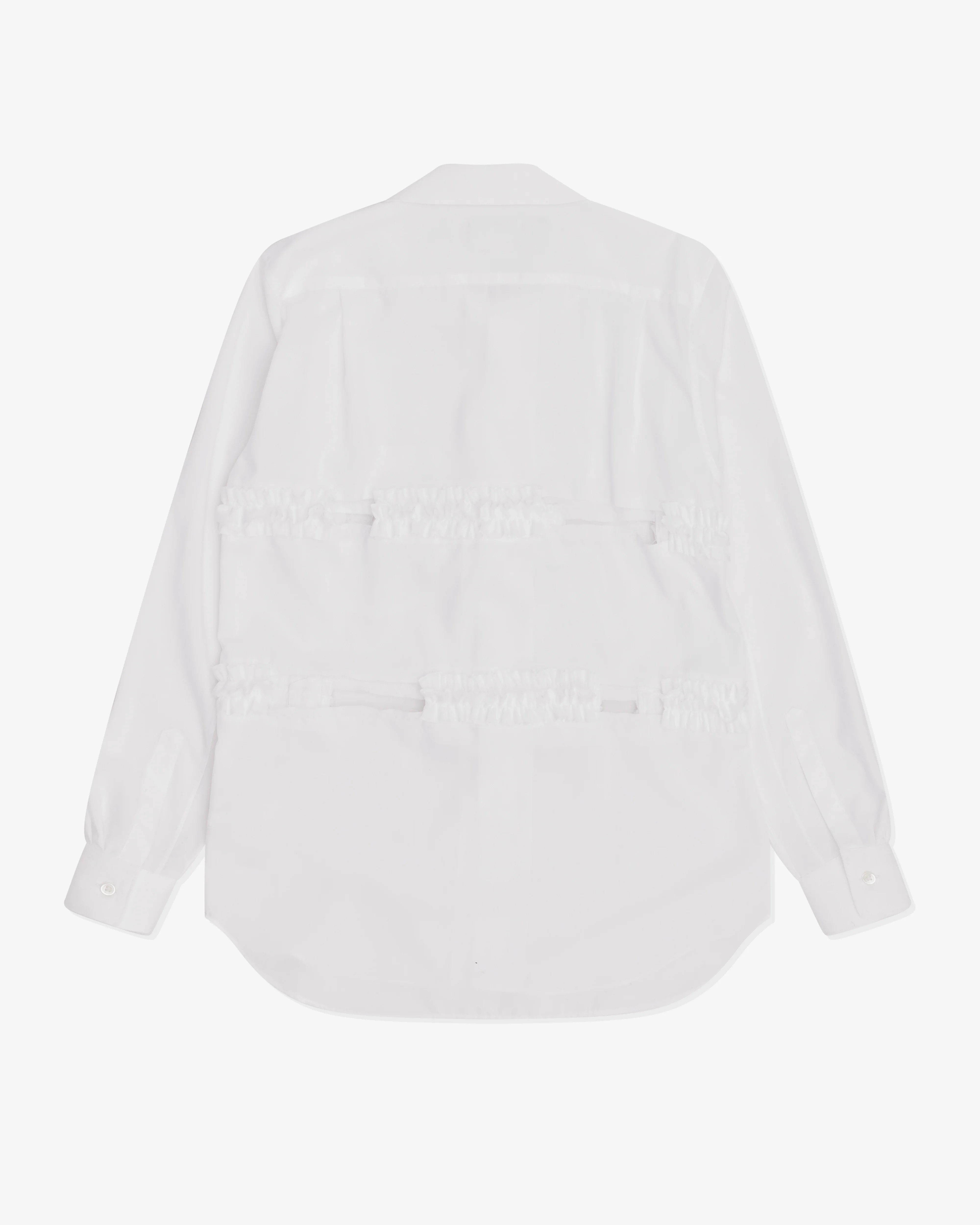 Black Comme des Garçons - Peter Pan Ruffle Shirt - (White) - Image 2
