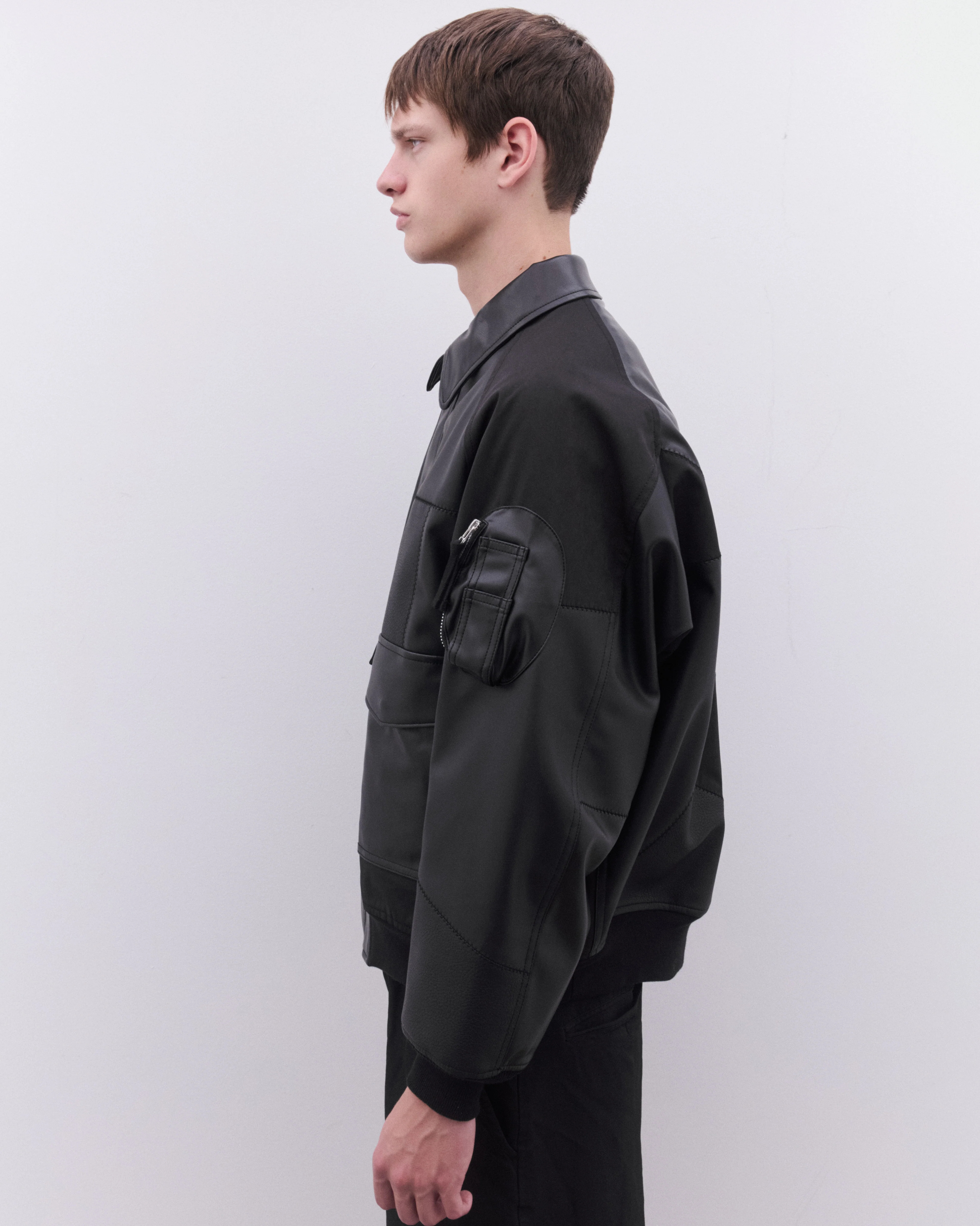 CDG Homme - Men’s Patchwork Bomber Jacket - (Black) - Image 4