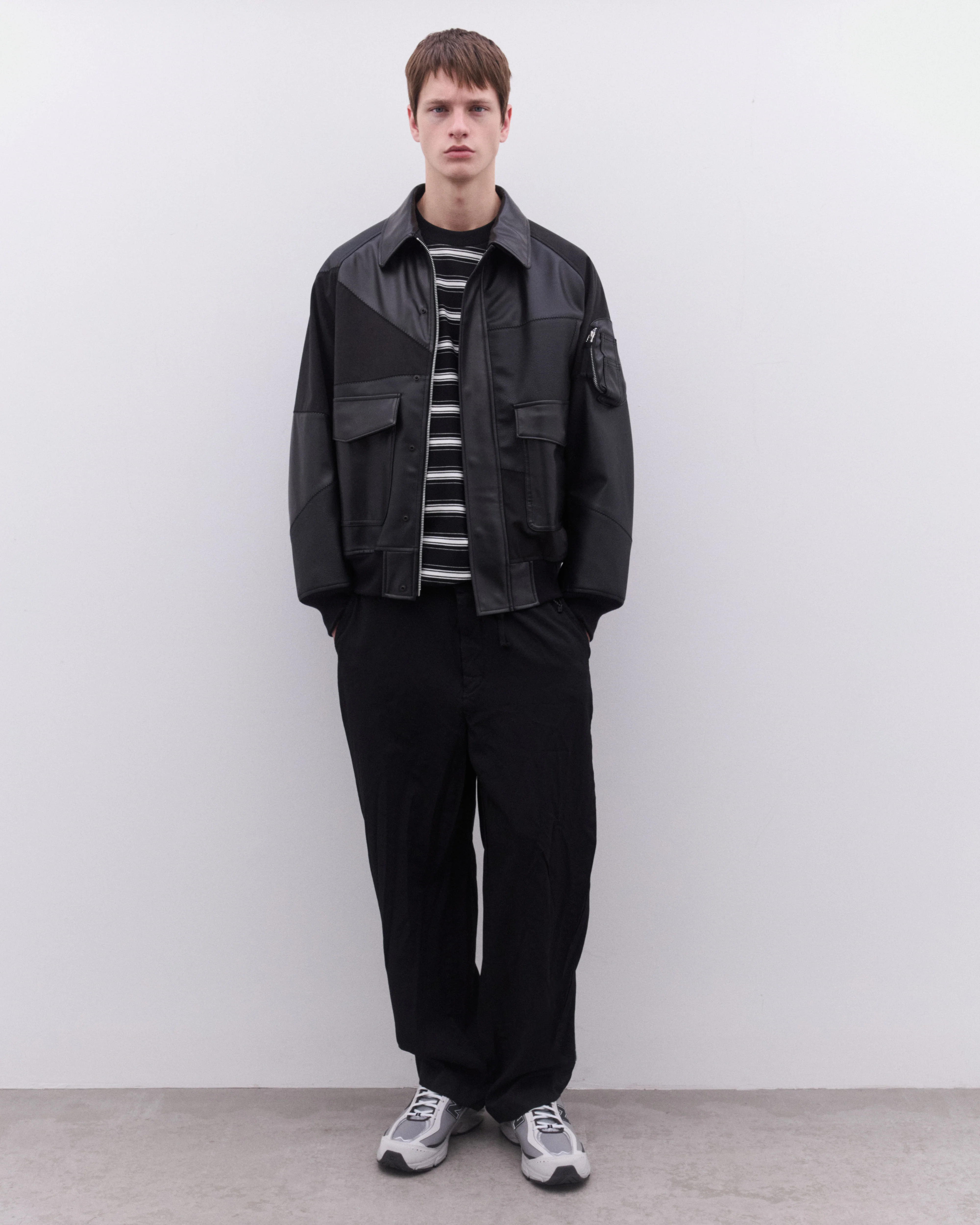 CDG Homme - Men’s Patchwork Bomber Jacket - (Black) - Image 6