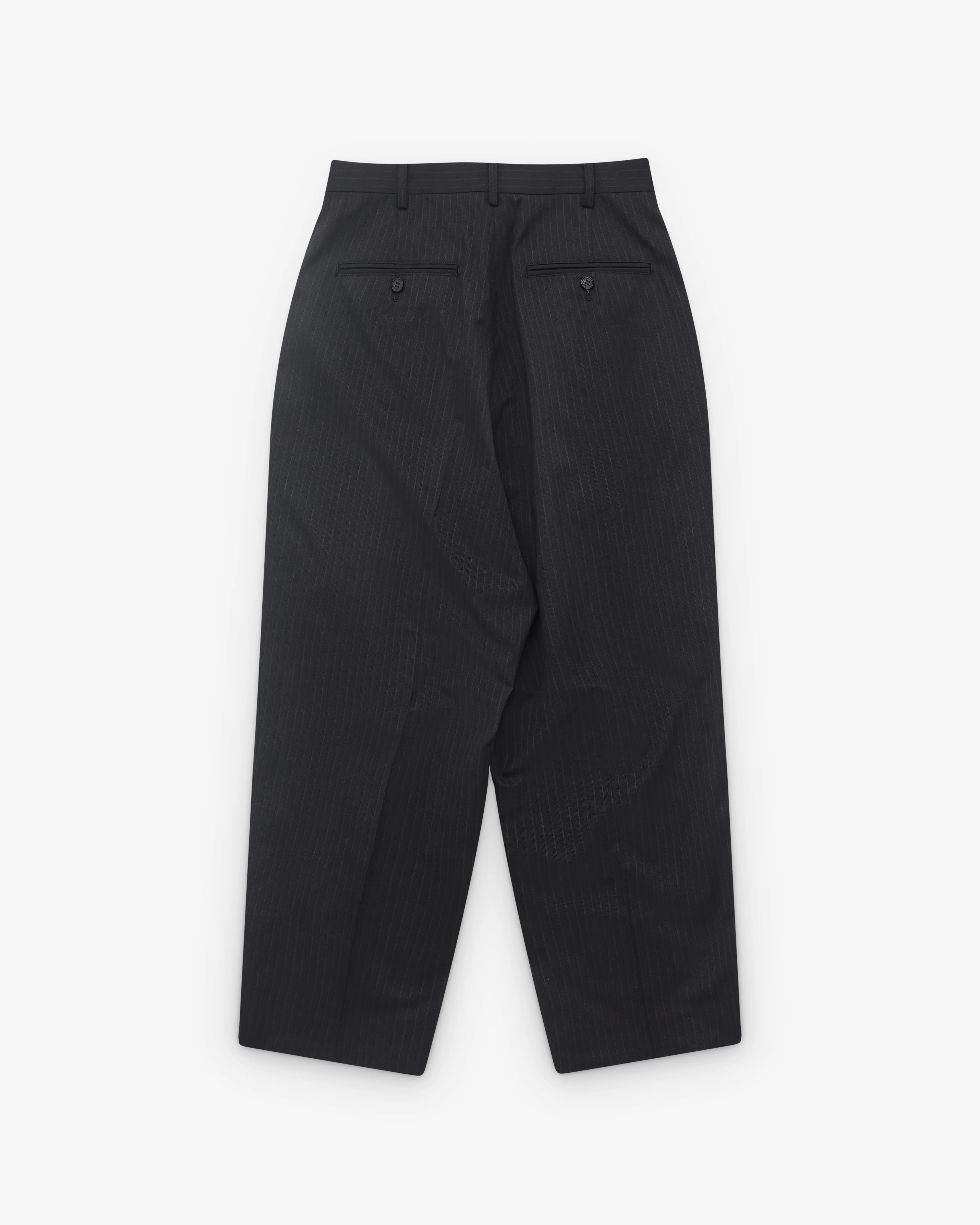 CDG Homme - Men’s Pinstripe Pleated Trousers - (Black) - Image 2