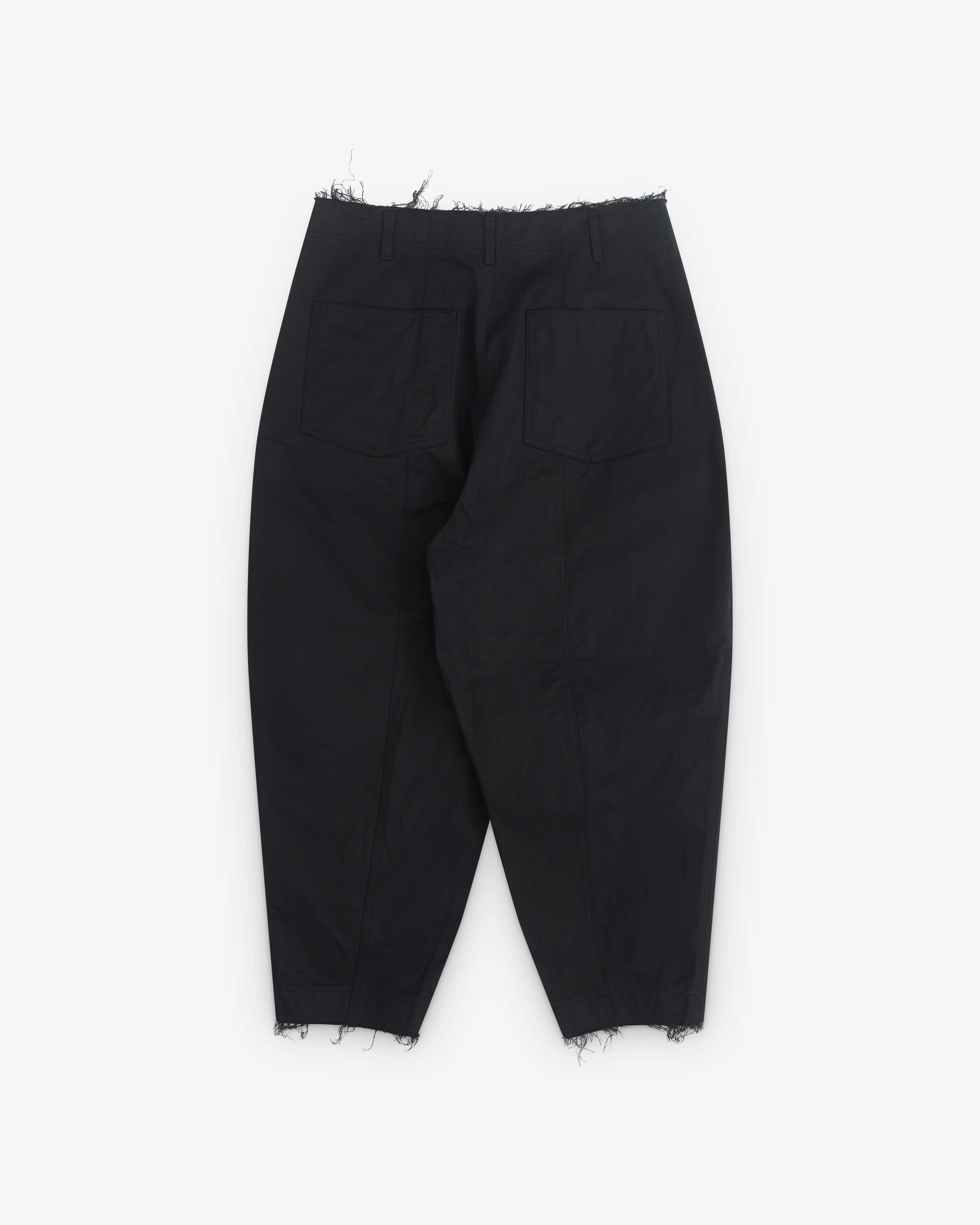 CDG Homme - Men's Raw Hem Barrel Leg Trousers - (Black) - Image 2