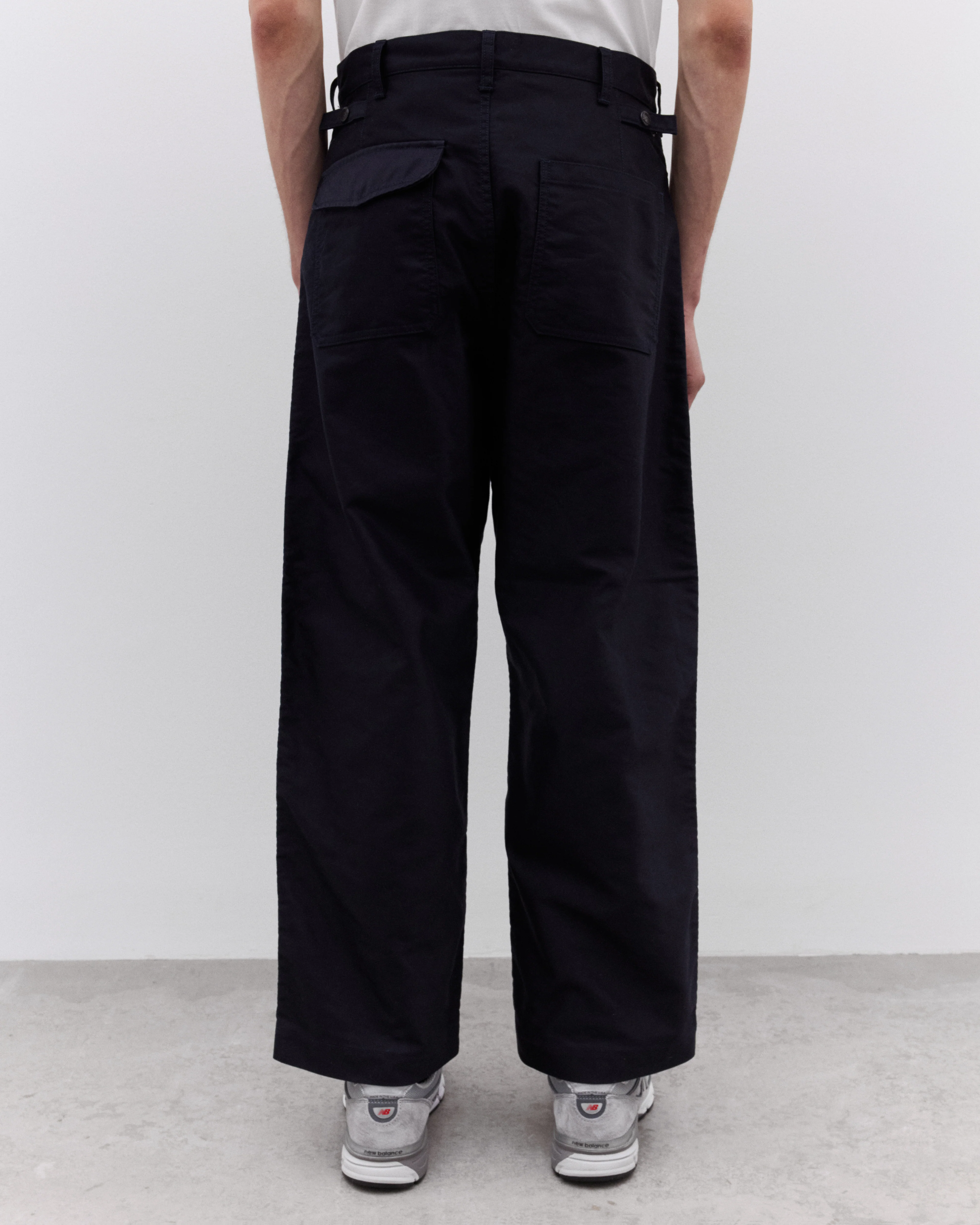 CDG Homme - Men’s Patch Pocket Tapered Trousers - (Navy) - Image 4
