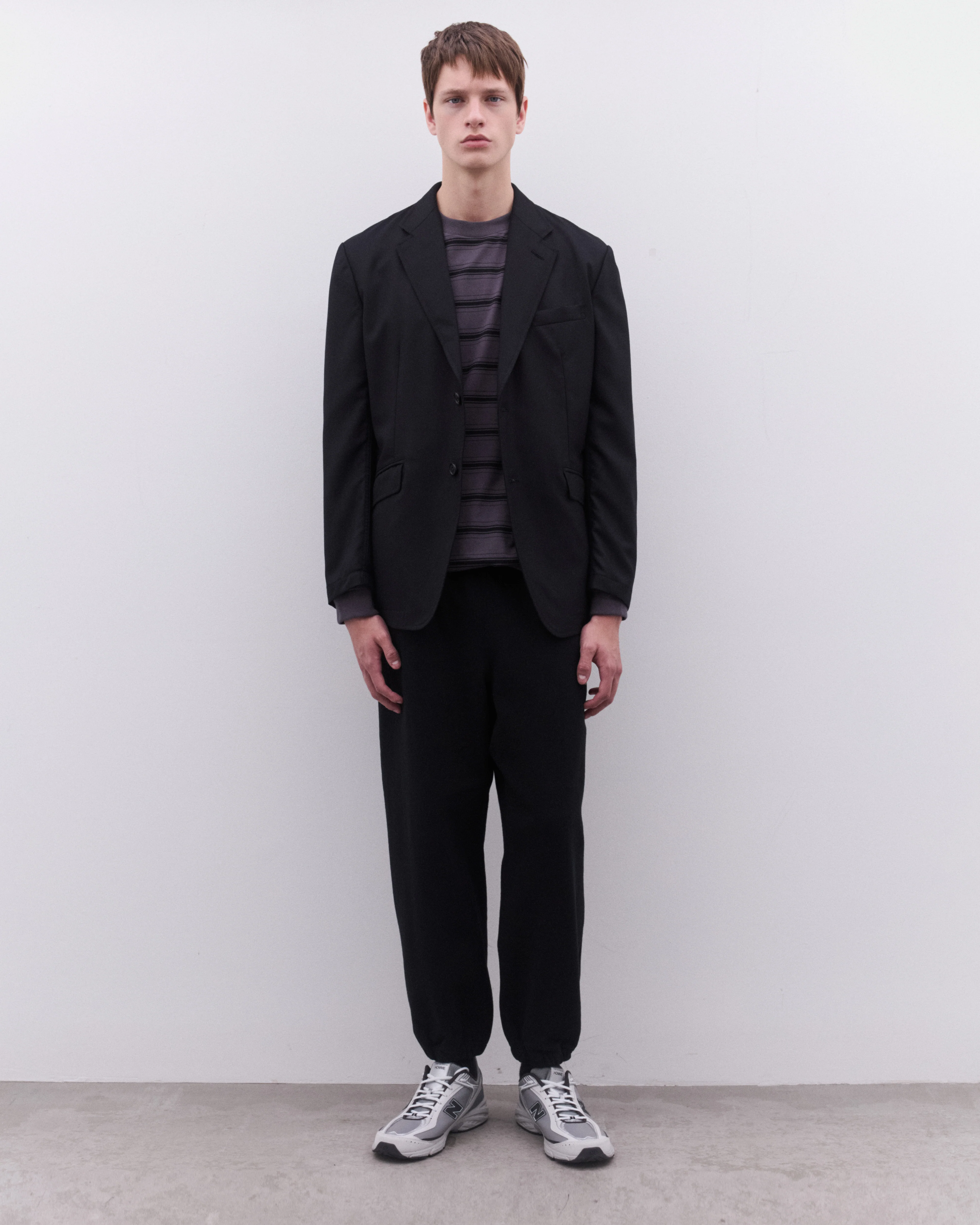 CDG Homme - Men’s Wide Leg Pleated Trousers - (Navy) - Image 6
