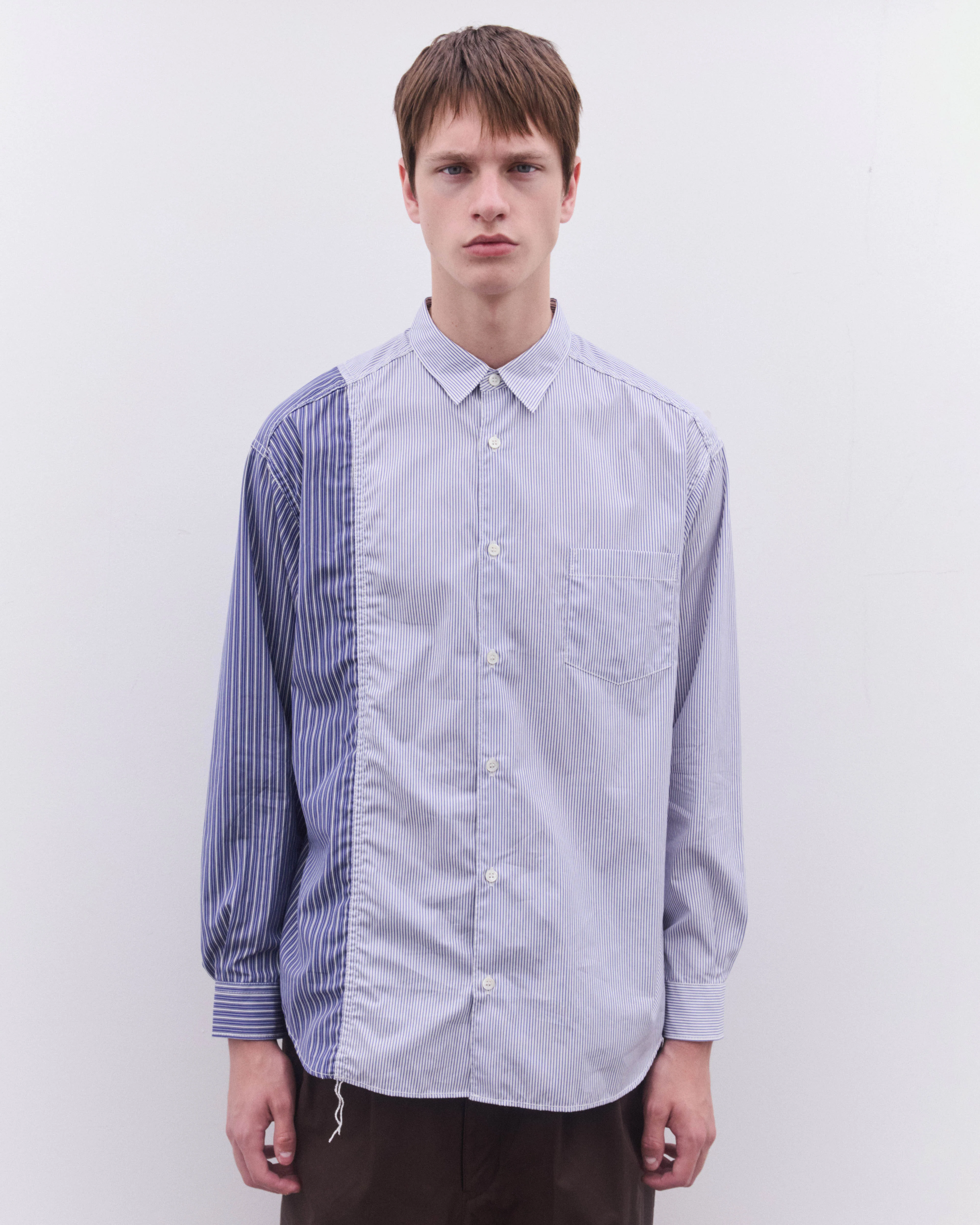 CDG Homme - Men’s Multi Stripe Shirt - (Blue) - Image 3