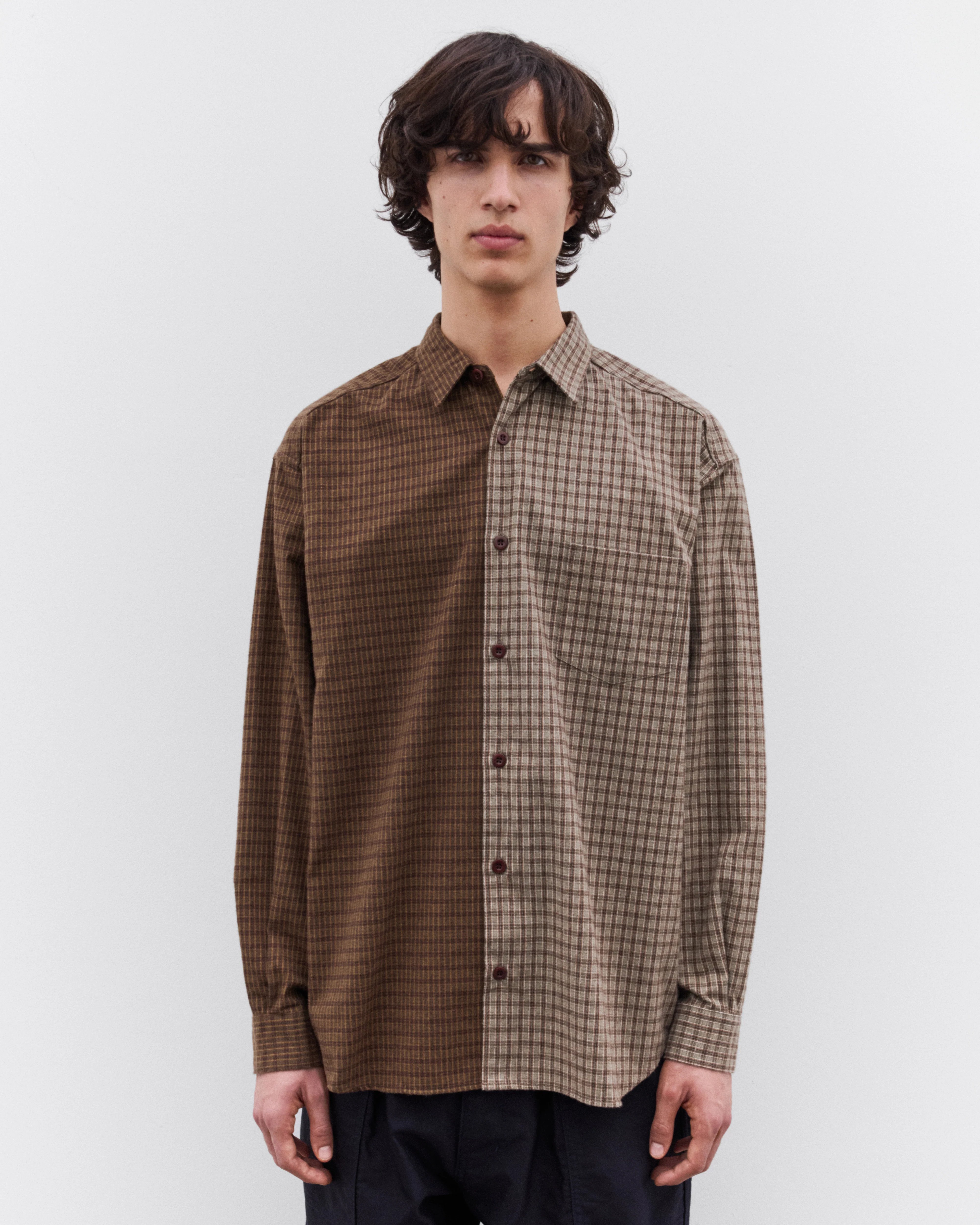 CDG Homme - Men’s Double Check Shirt - (Brown) - Image 2