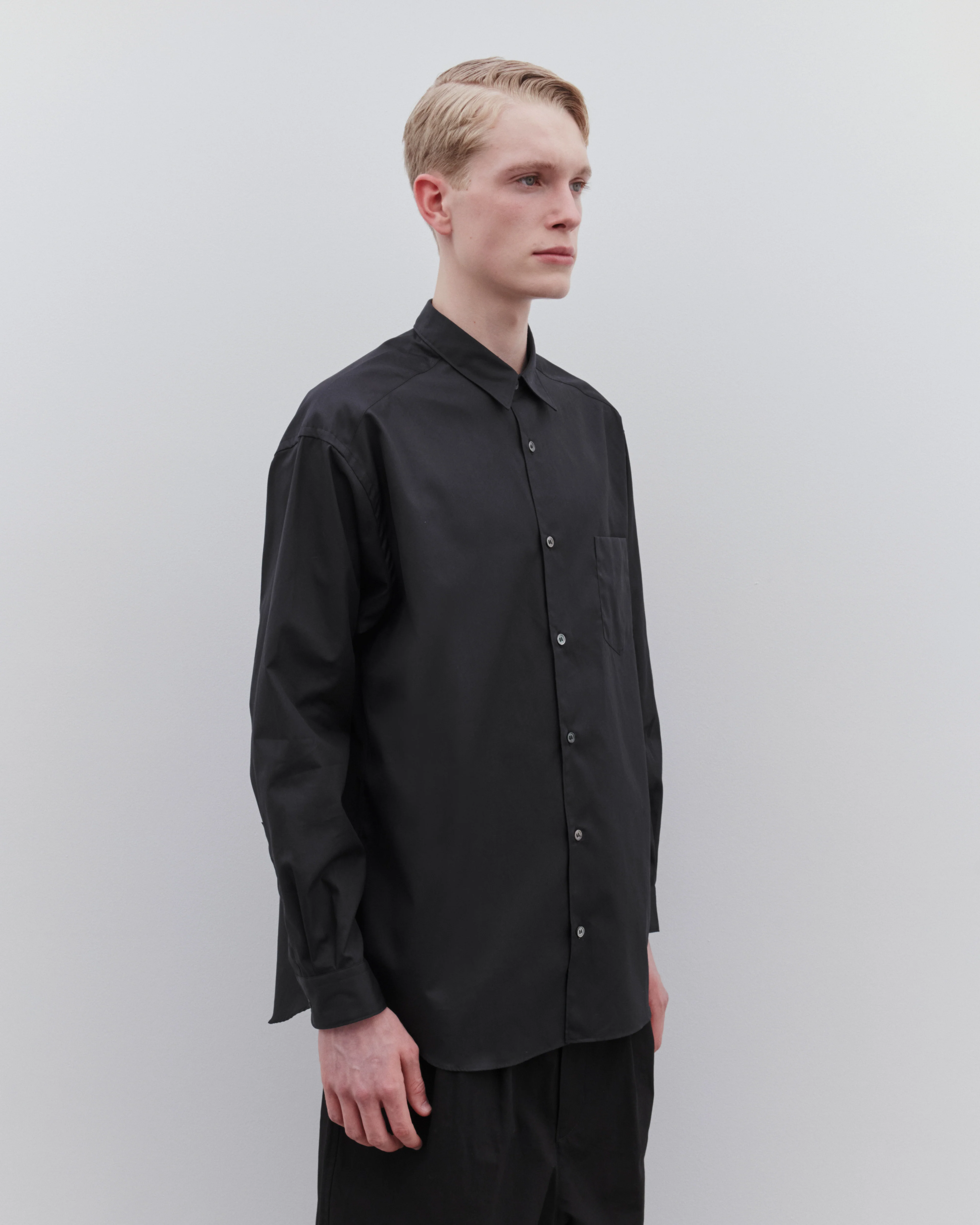CDG Homme - Men’s Cotton Broad Shirt - (Black) - Image 3