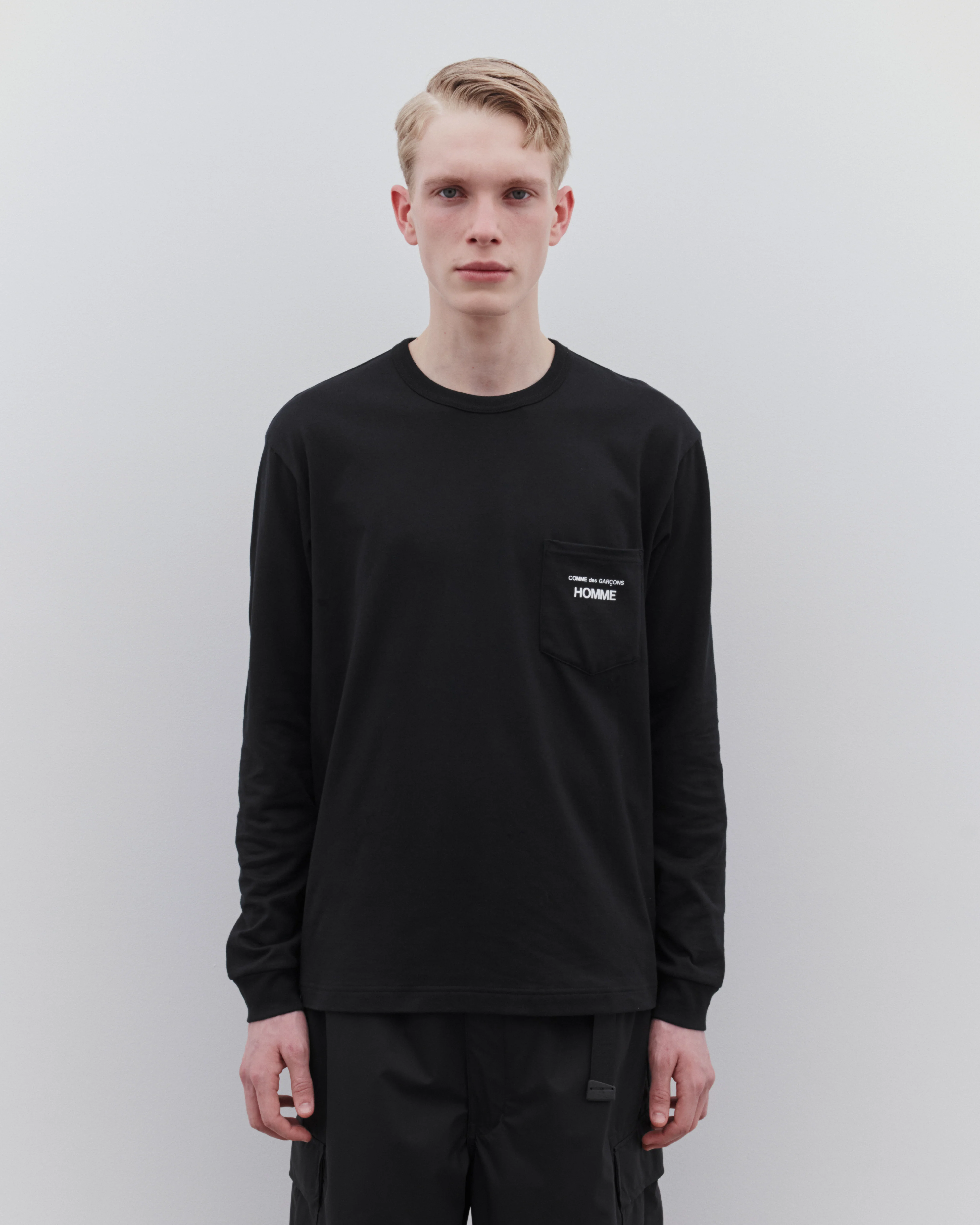 CDG Homme - Men’s Long Sleeve T-Shirt - (Black) - Image 2
