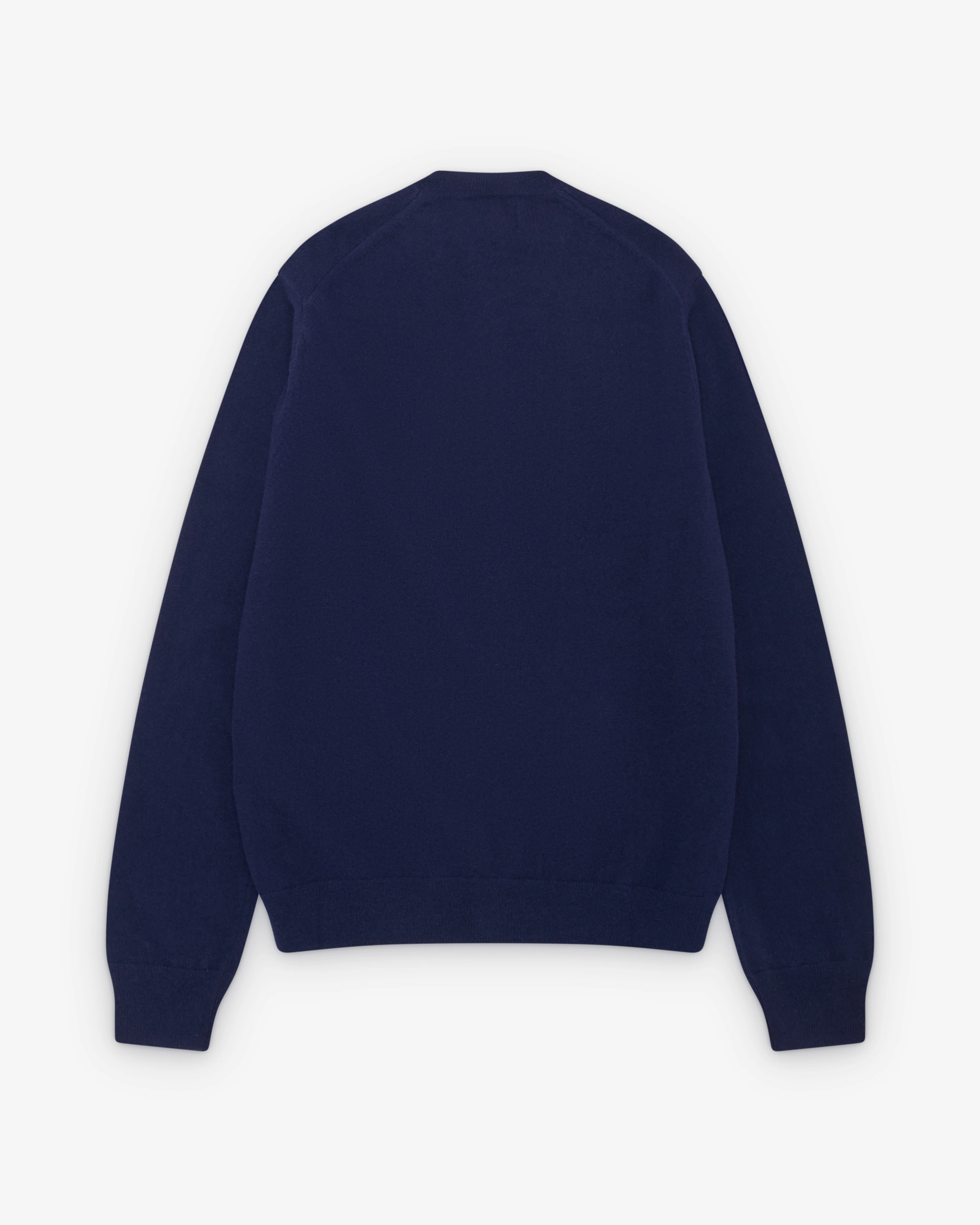 CDG Shirt Forever - Round Neck Lambswool Cardigan - (Navy) - Image 2