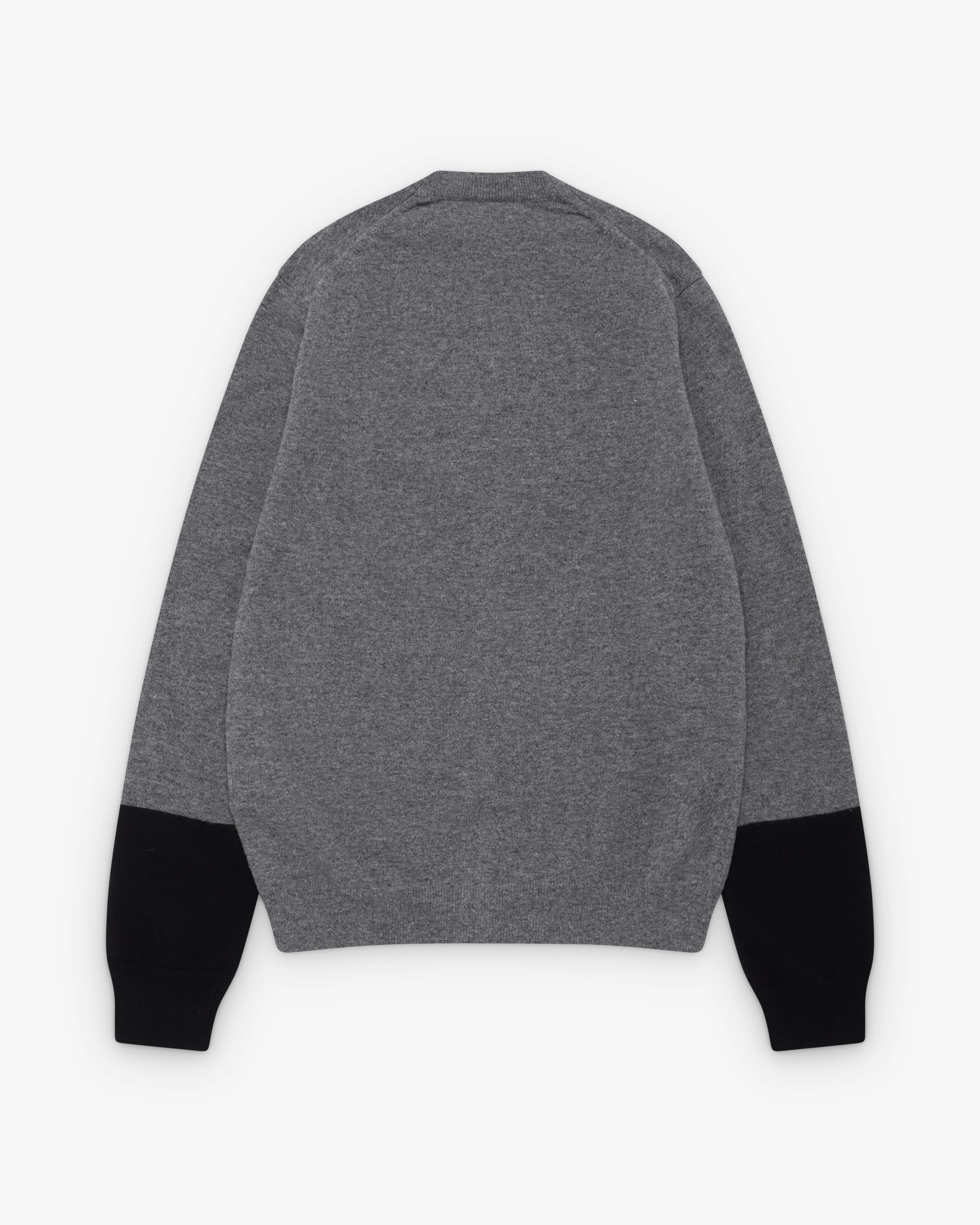 CDG Shirt Forever - Round Neck Contrast Cardigan - (Grey/Black) - Image 2