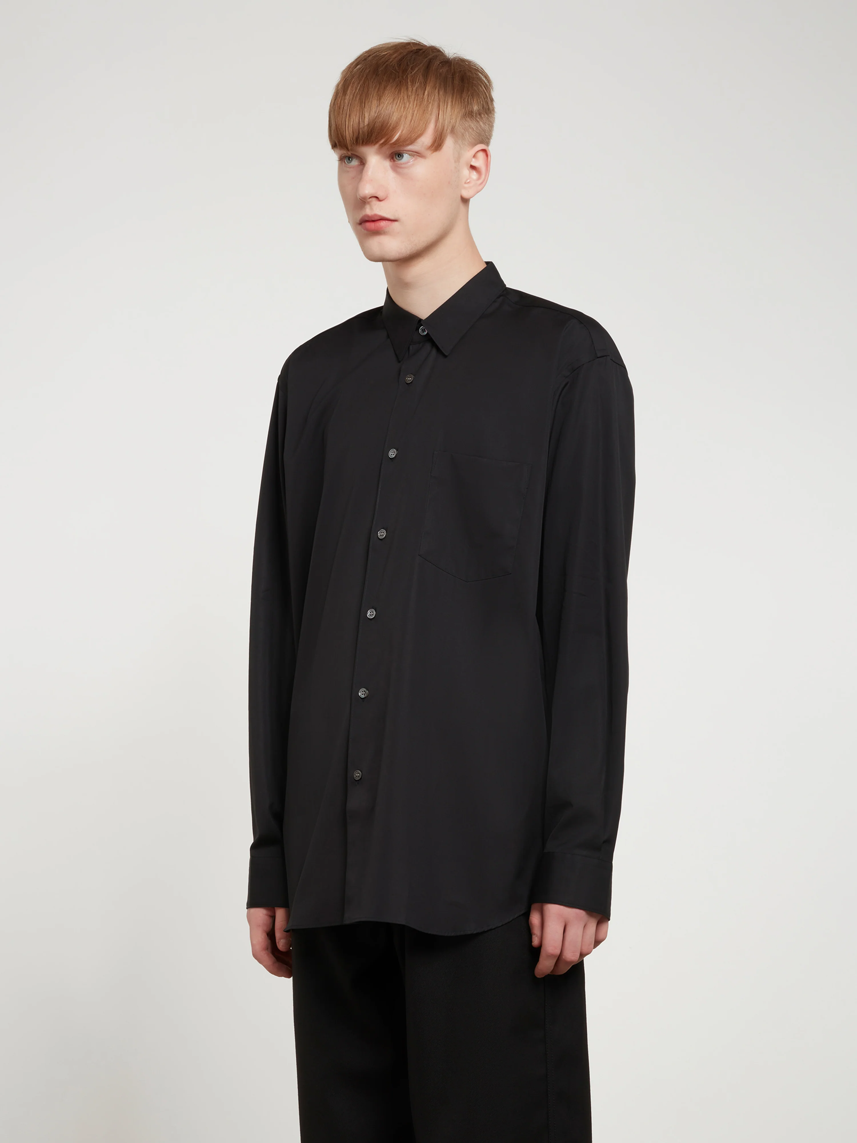 CDG Shirt Forever - Wide Fit Cotton Shirt - (Black) - Image 4
