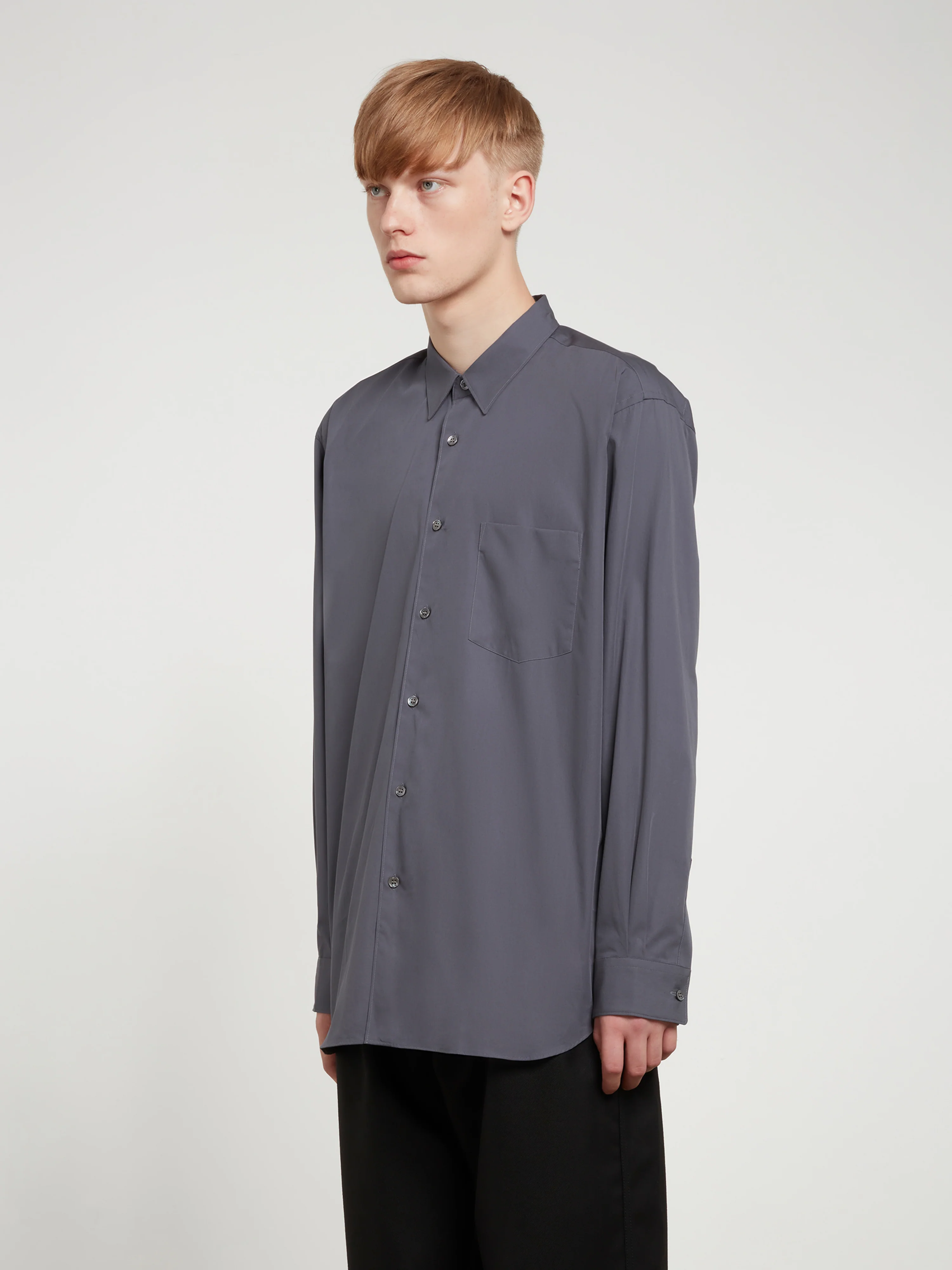 CDG Shirt Forever - Wide Fit Cotton Shirt - (Grey) - Image 4