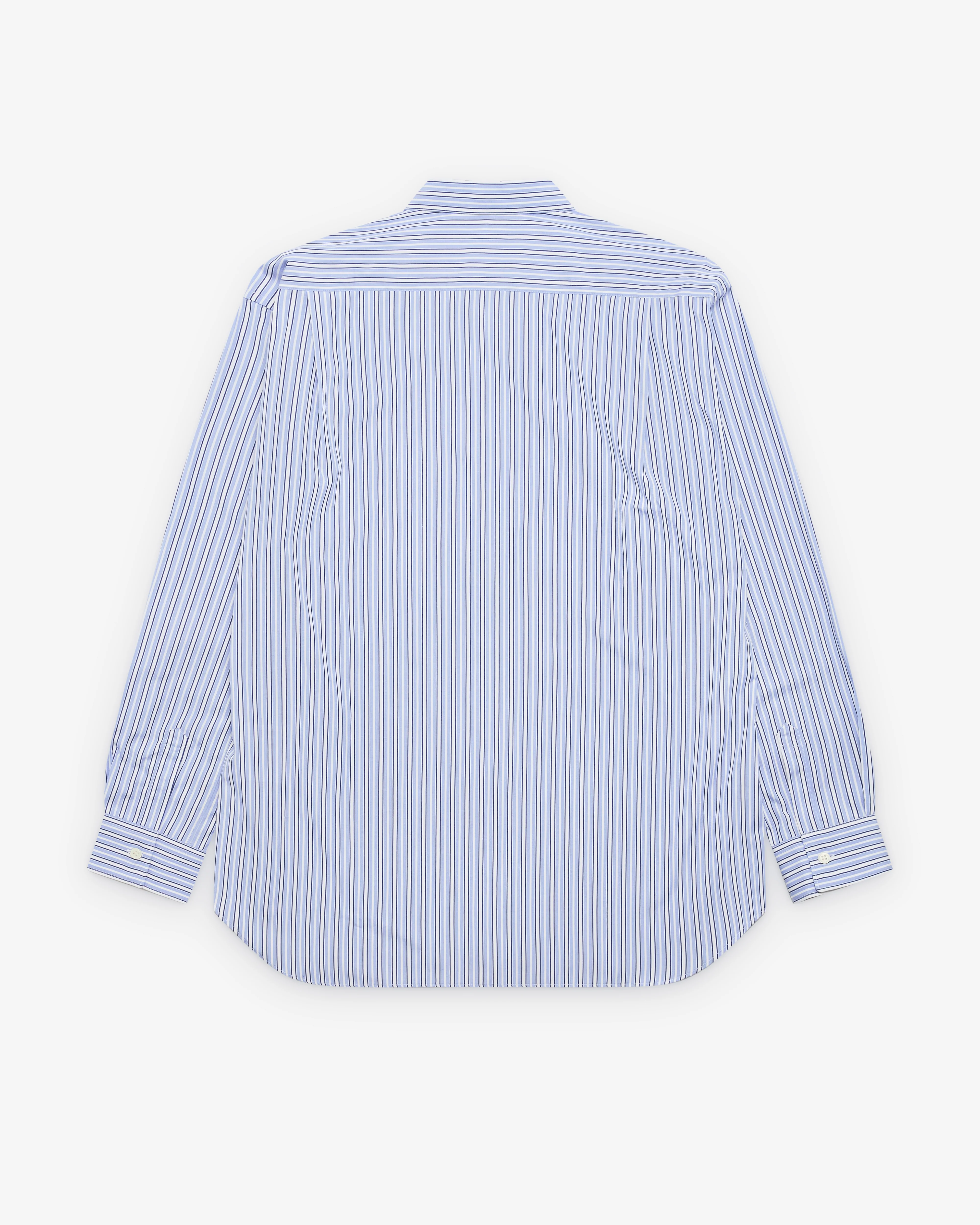 CDG Shirt Forever - Men's Classic Fit Stripe Shirt - (Blue/White Stripe) - Image 2