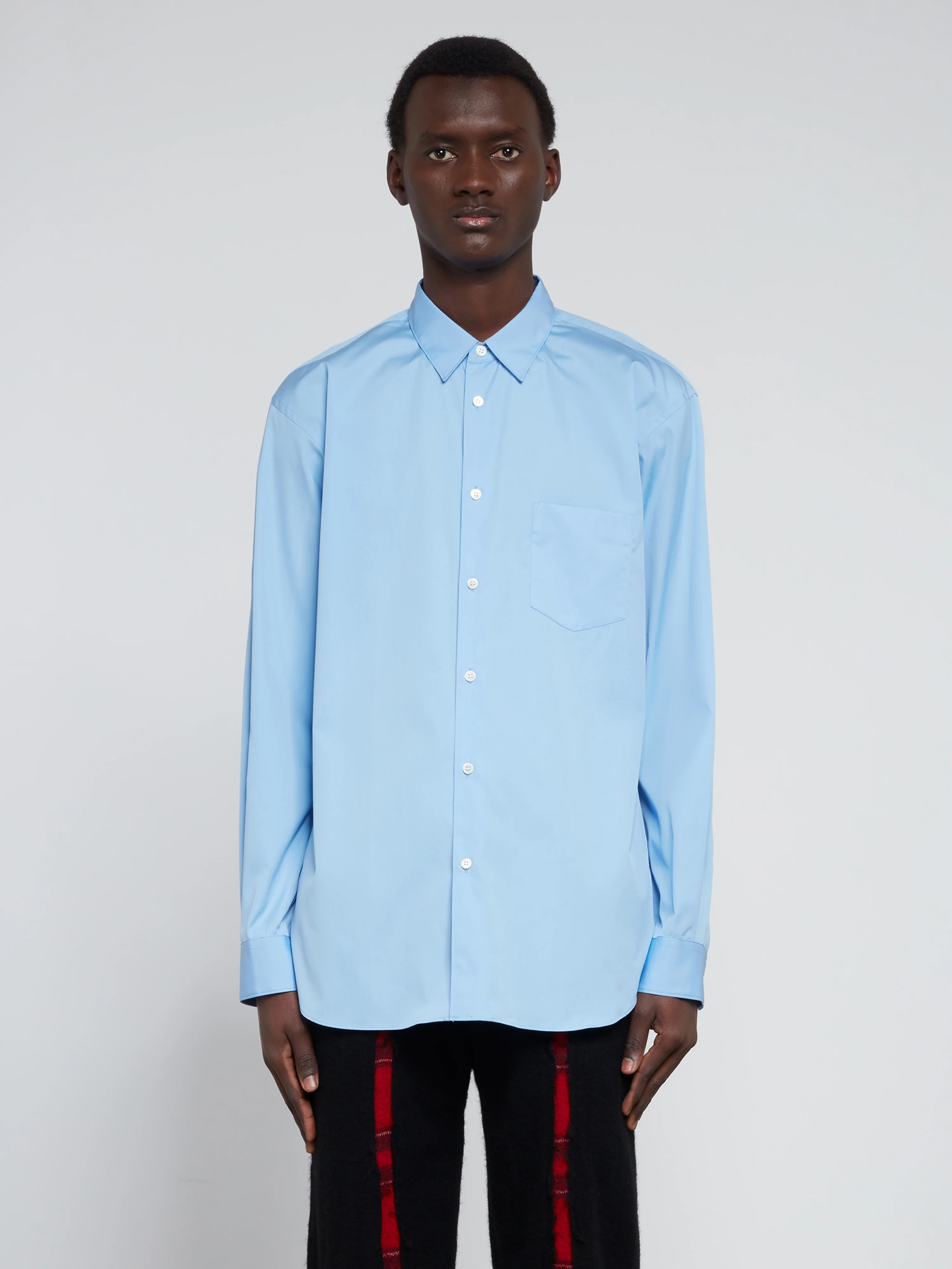 CDG Shirt Forever - Classic Fit Cotton Shirt - (Light Blue) - Image 3