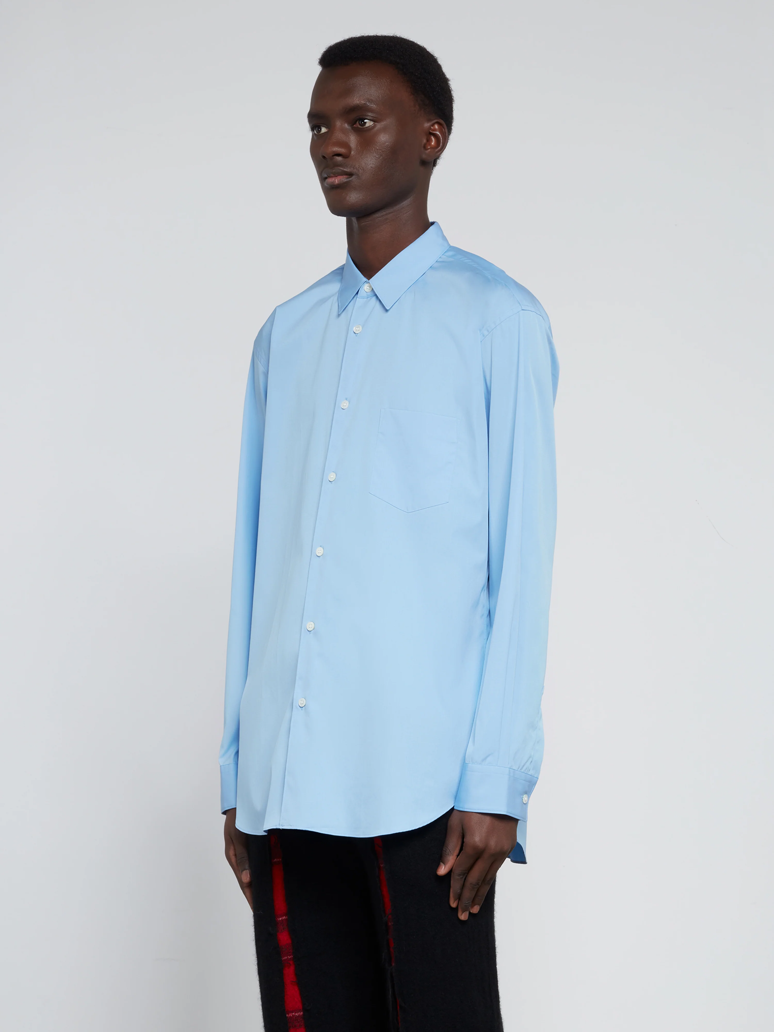 CDG Shirt Forever - Classic Fit Cotton Shirt - (Light Blue) - Image 4