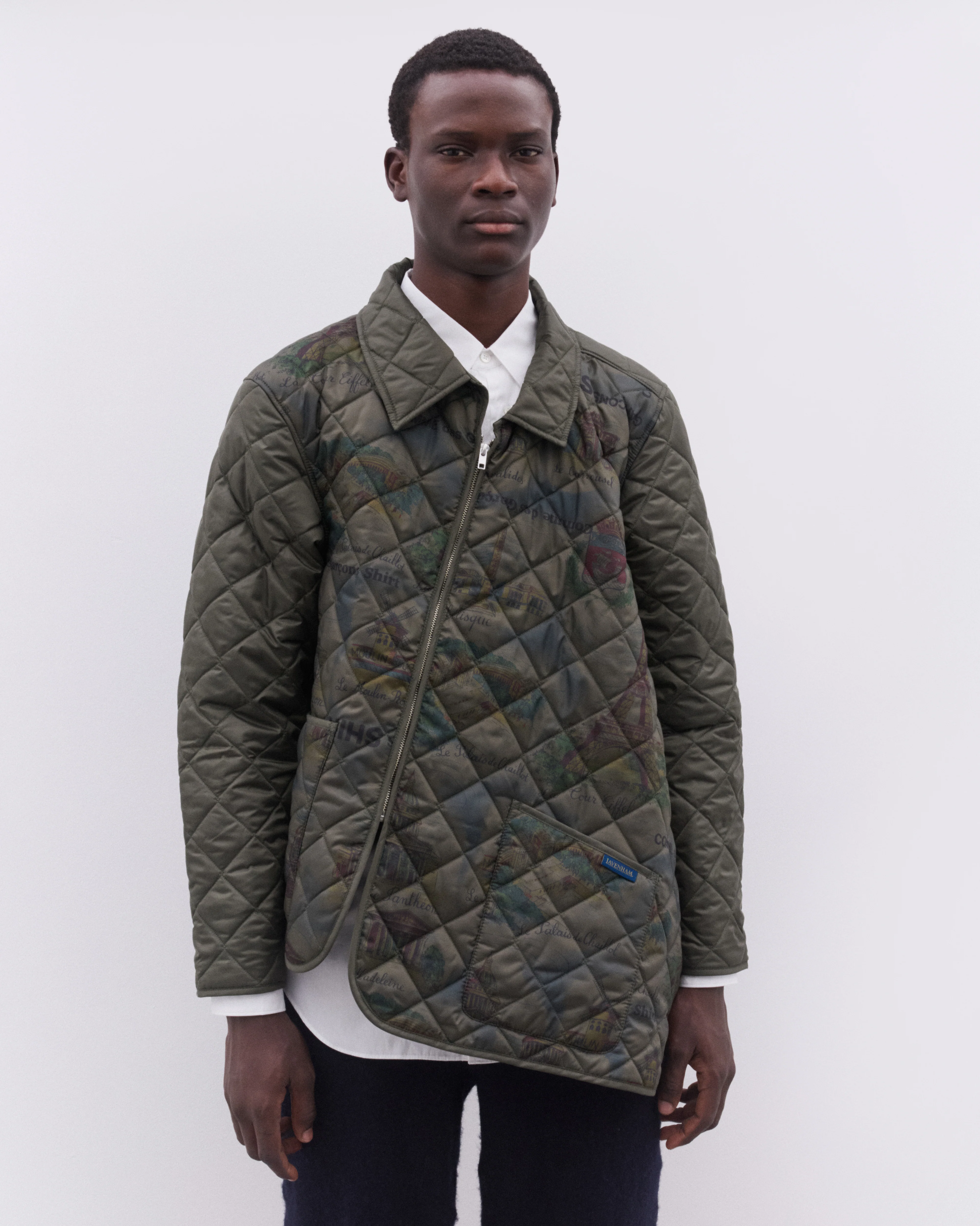 CDG Shirt - Men’s Lavenham Bias Quilted Jacket - (Dark Khaki) - Image 2