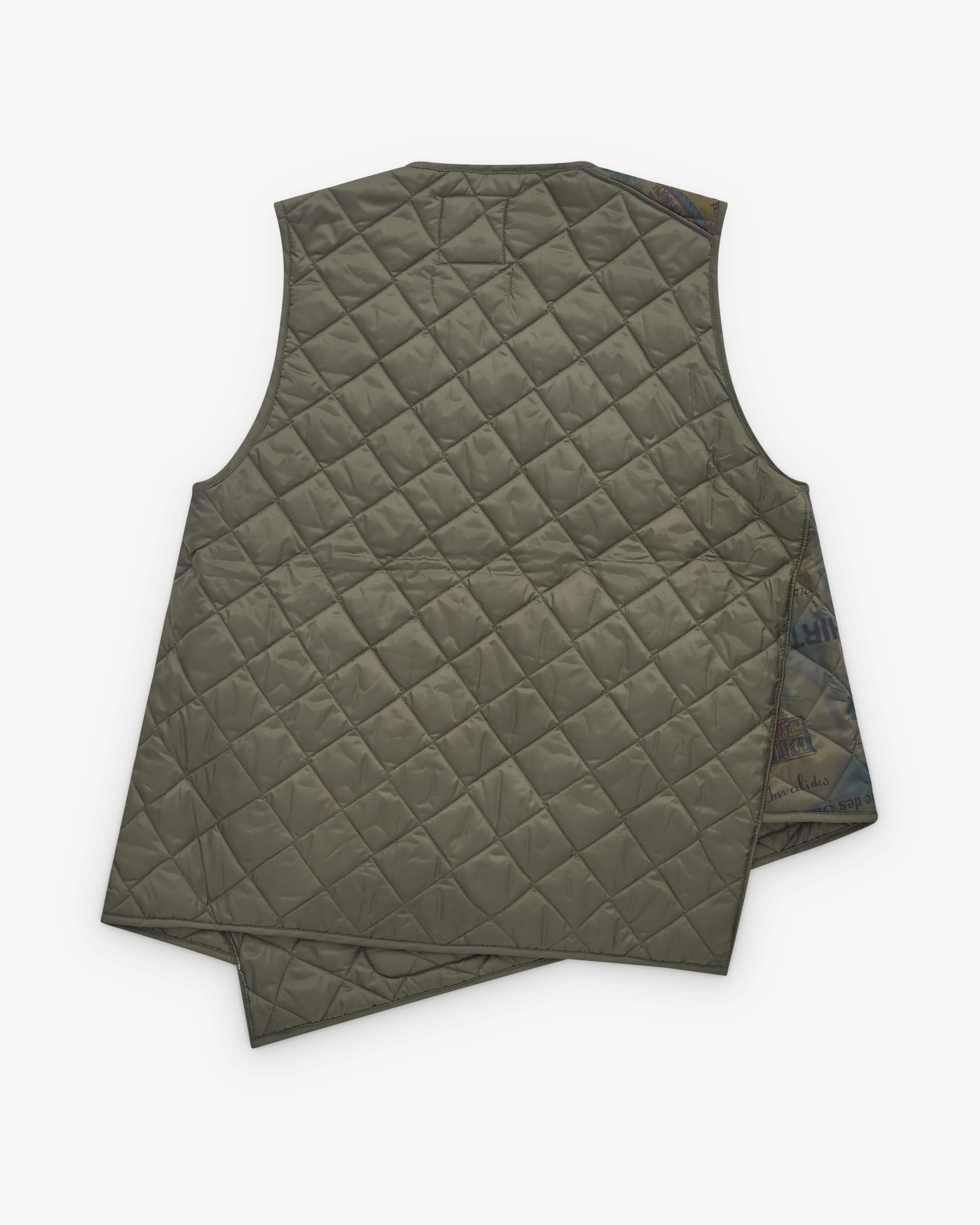 CDG Shirt - Men's Lavenham Bias Quilted Vest - (Dark Khaki) - Image 2