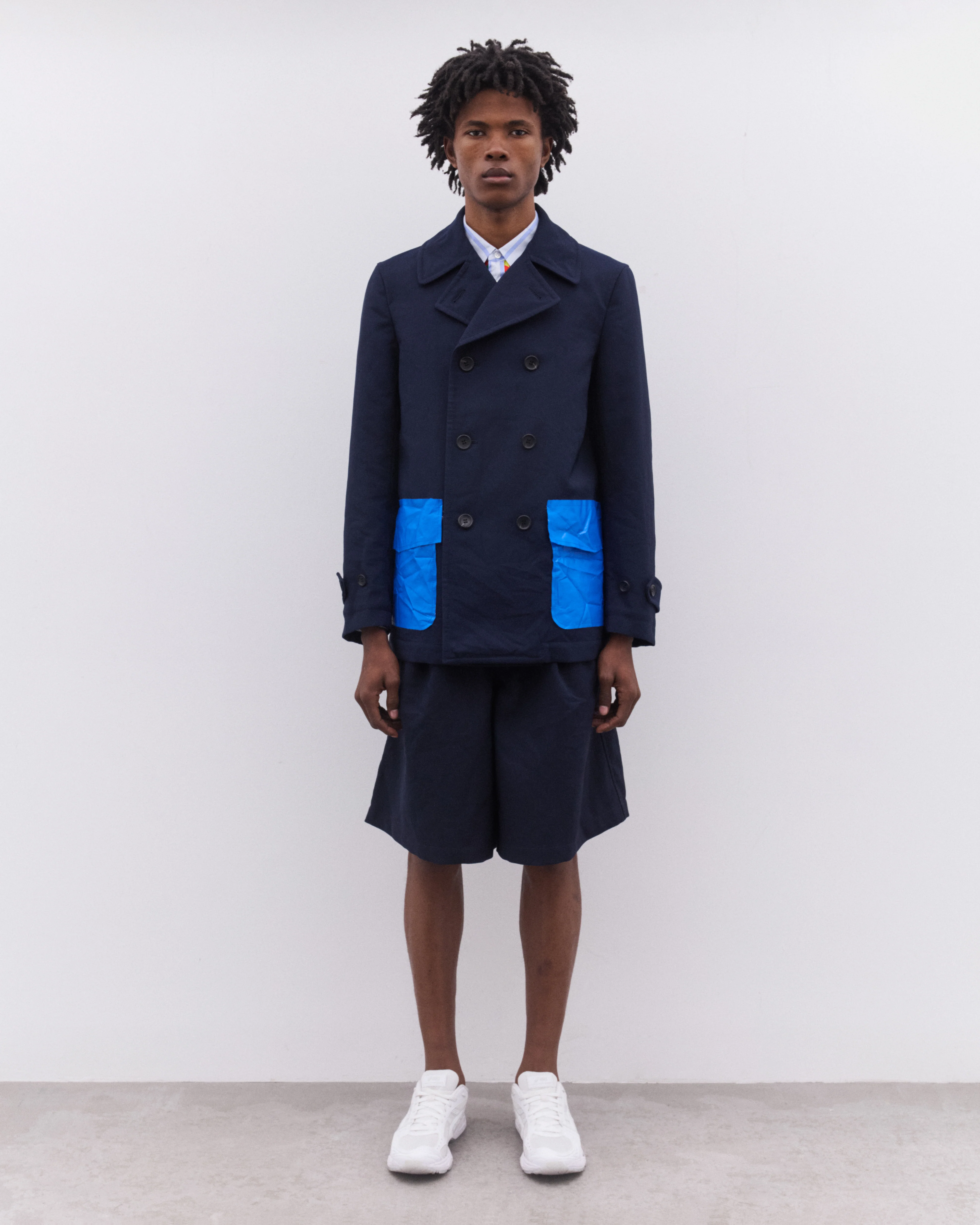 CDG Shirt - Men’s Double Breasted Coat - (Navy) - Image 5