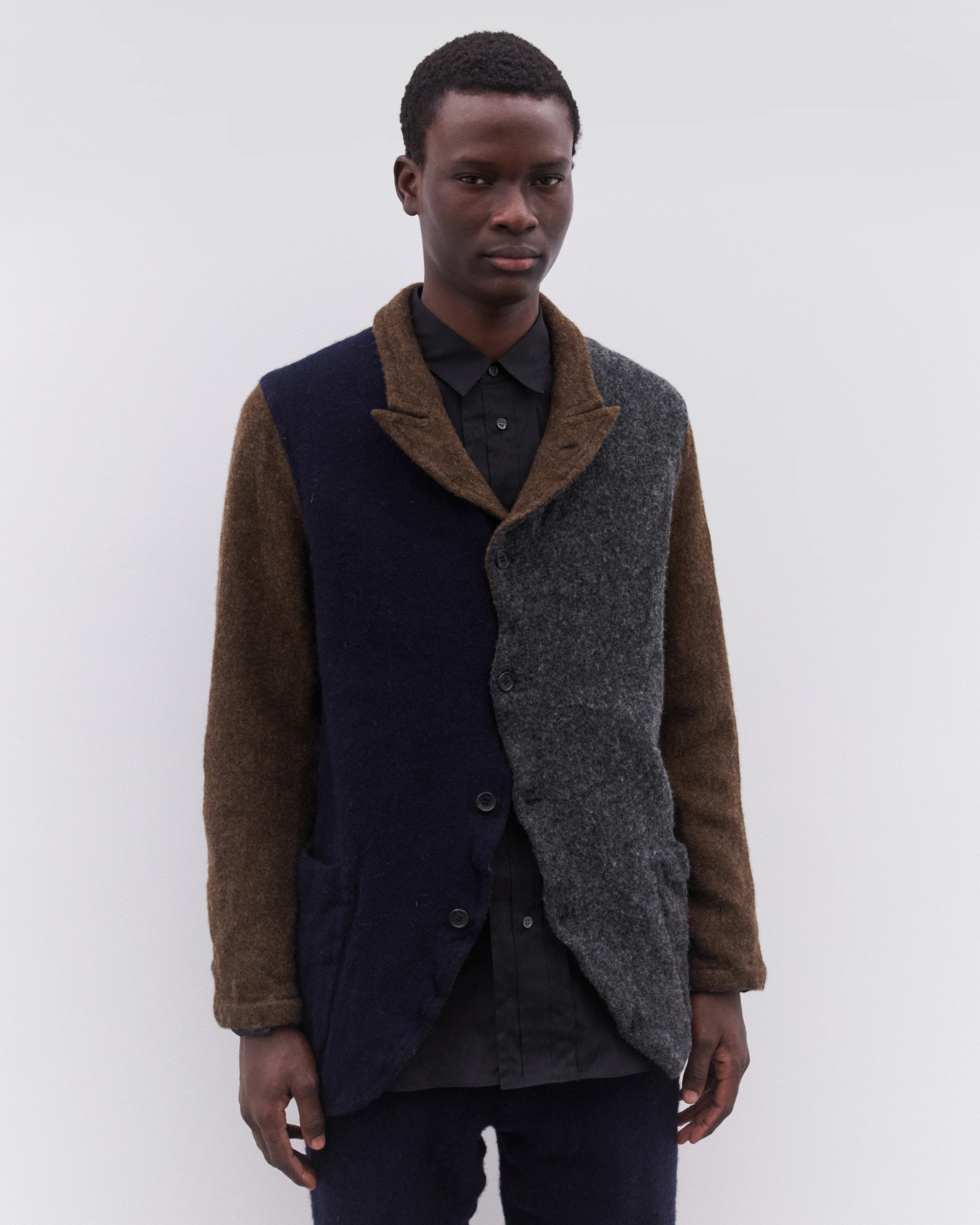 CDG Shirt - Men’s Colour Block Wool Blazer - (Multi) - Image 3