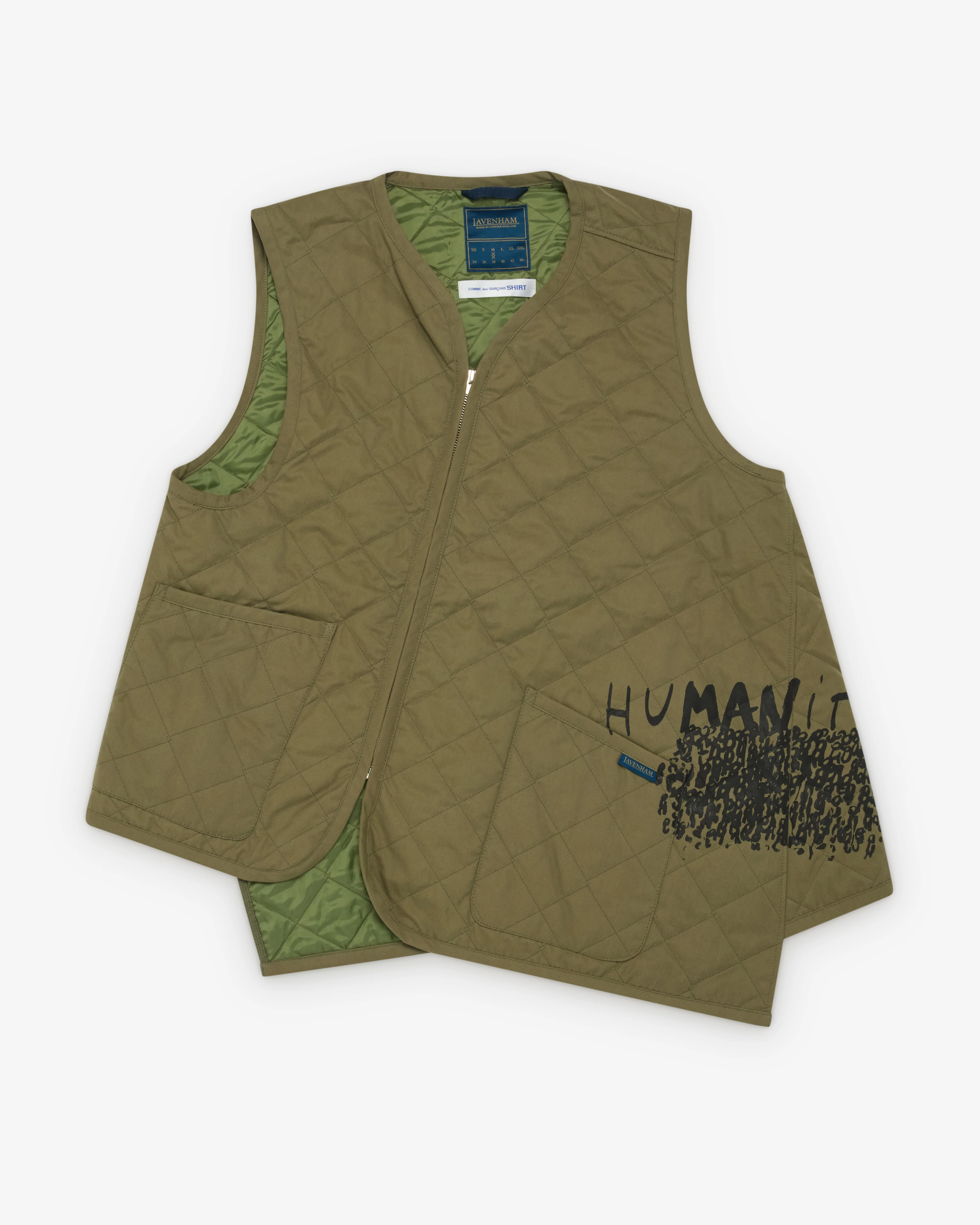 CDG Shirt - Men's Lavenham Bias Quilted Vest - (Olive)