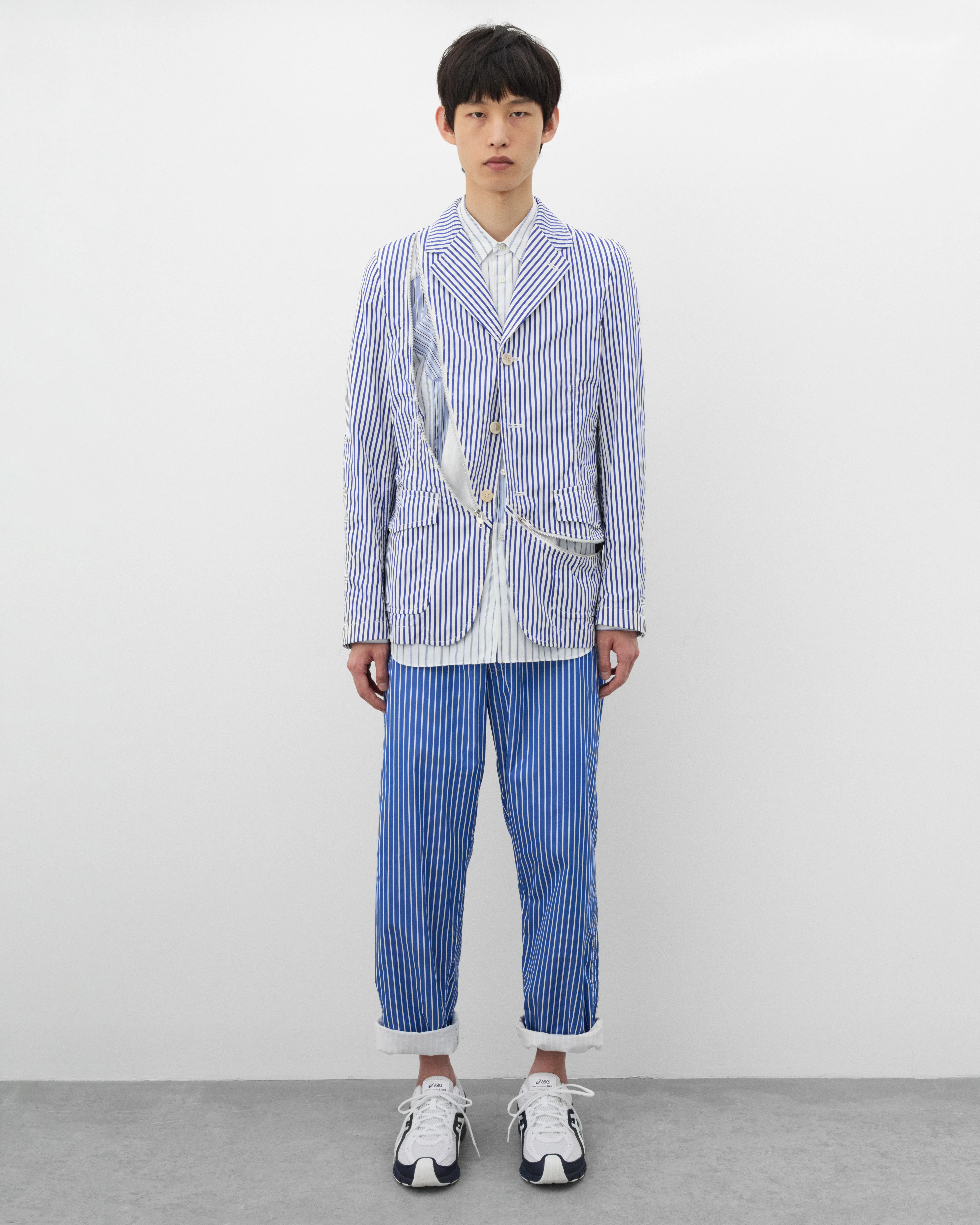 CDG Shirt - Men's Striped Trousers - (Blue/White) - Image 6