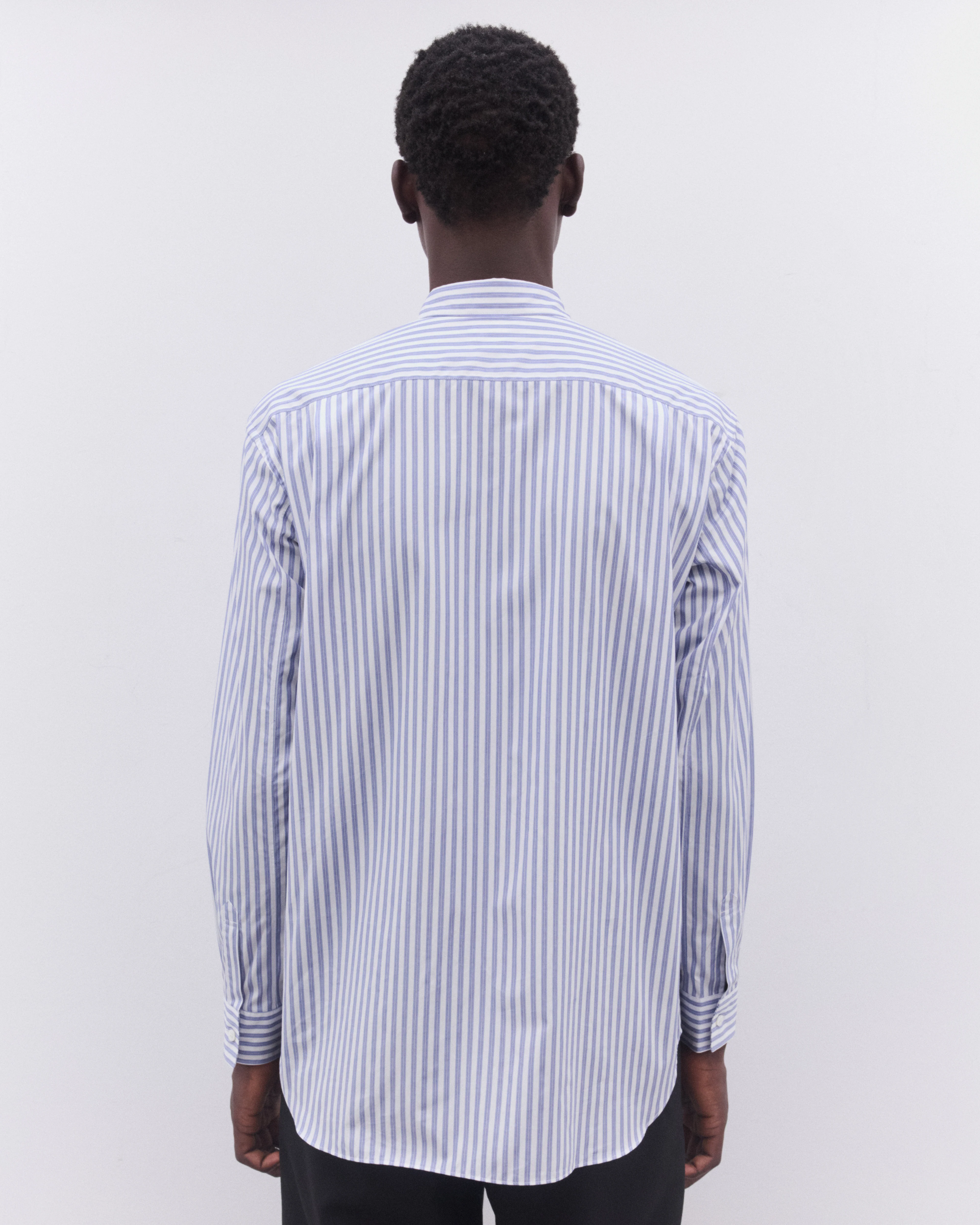 CDG Shirt - Men’s Double Breasted Striped Shirt - (Blue) - Image 4