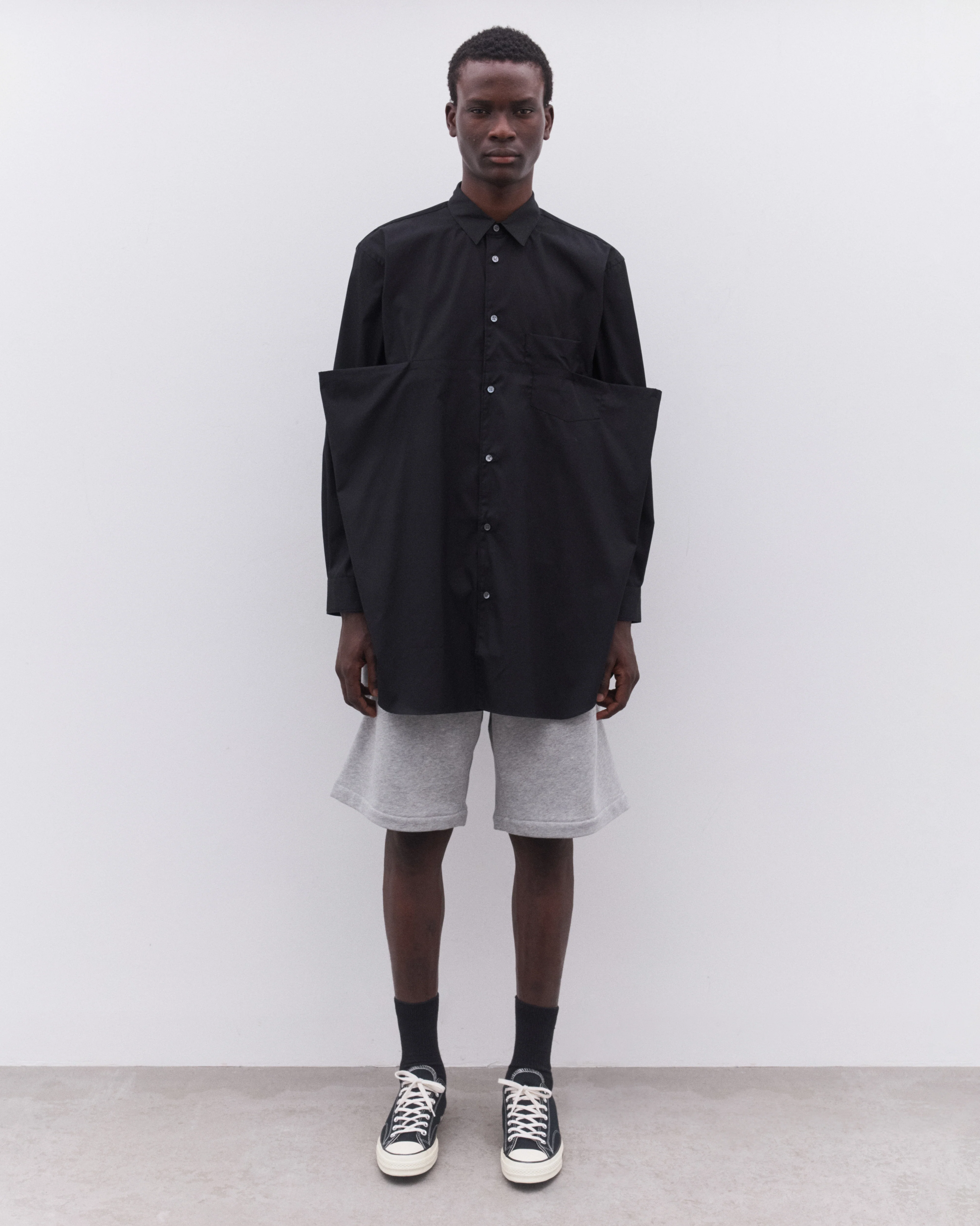 CDG Shirt - Men’s Overlay Panel Shirt - (Black) - Image 5