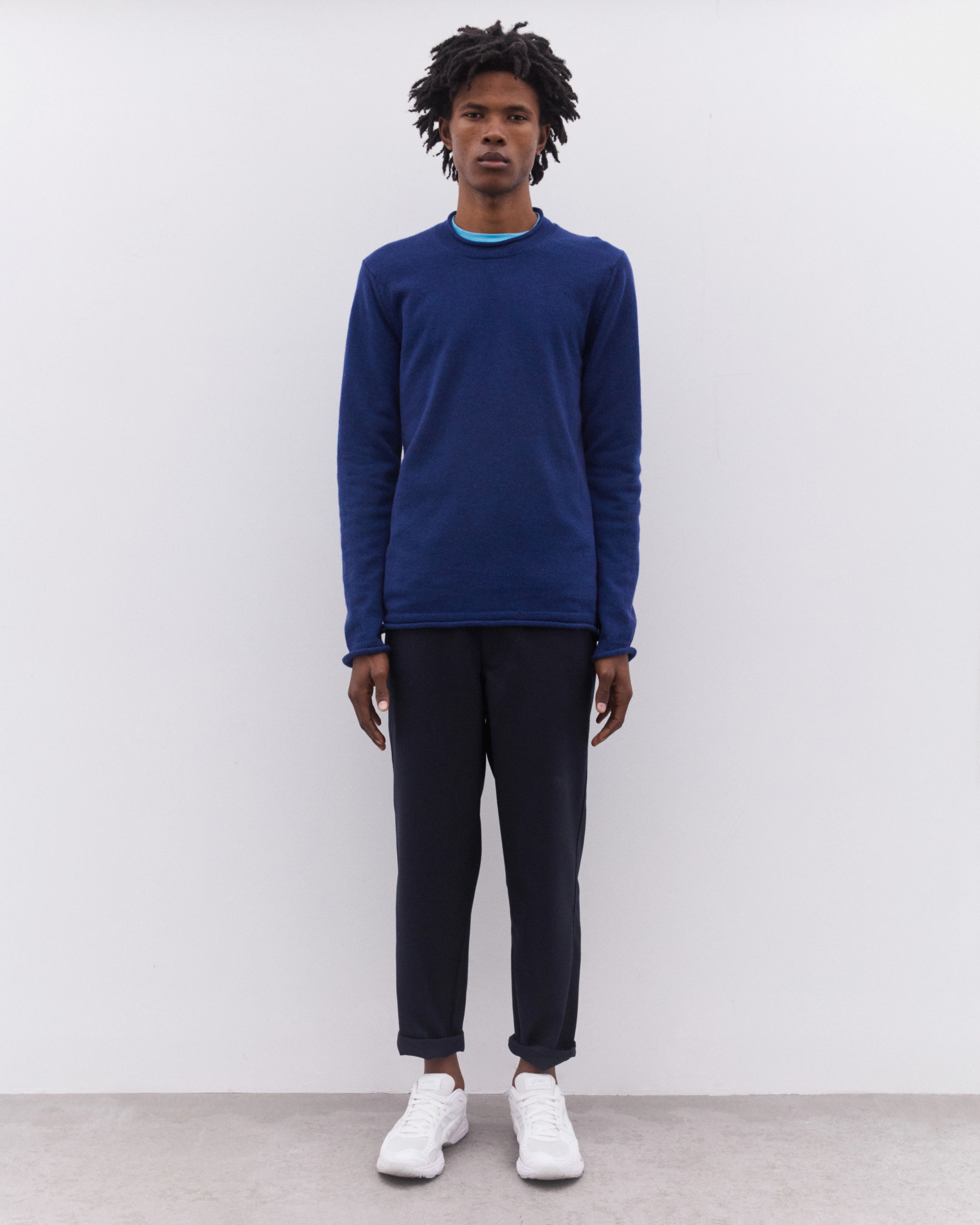 CDG Shirt - Men’s Rolled Hem Sweater - (Navy) - Image 5