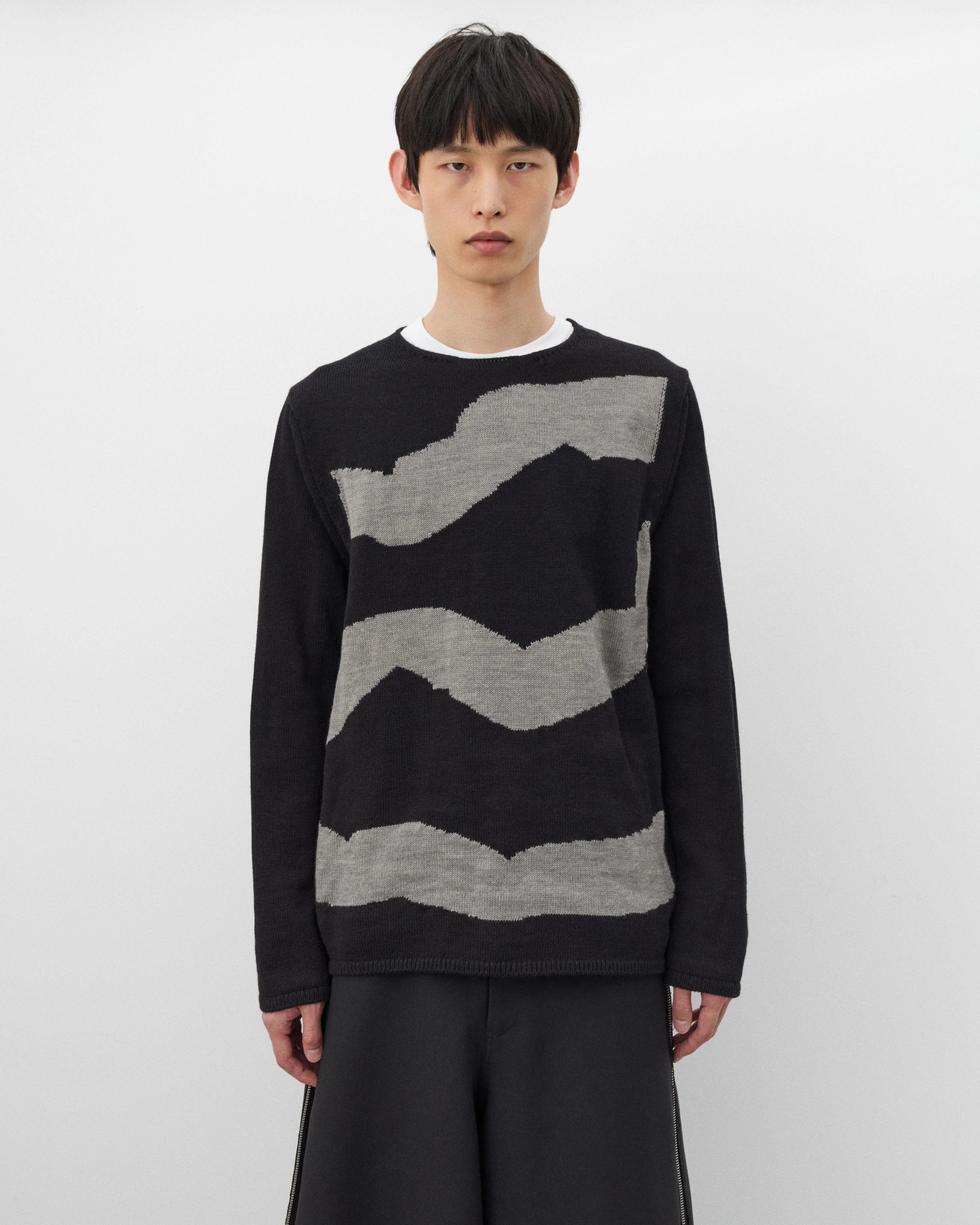 CDG Shirt - Men's Intarsia Pattern Knit - (Black) - Image 2