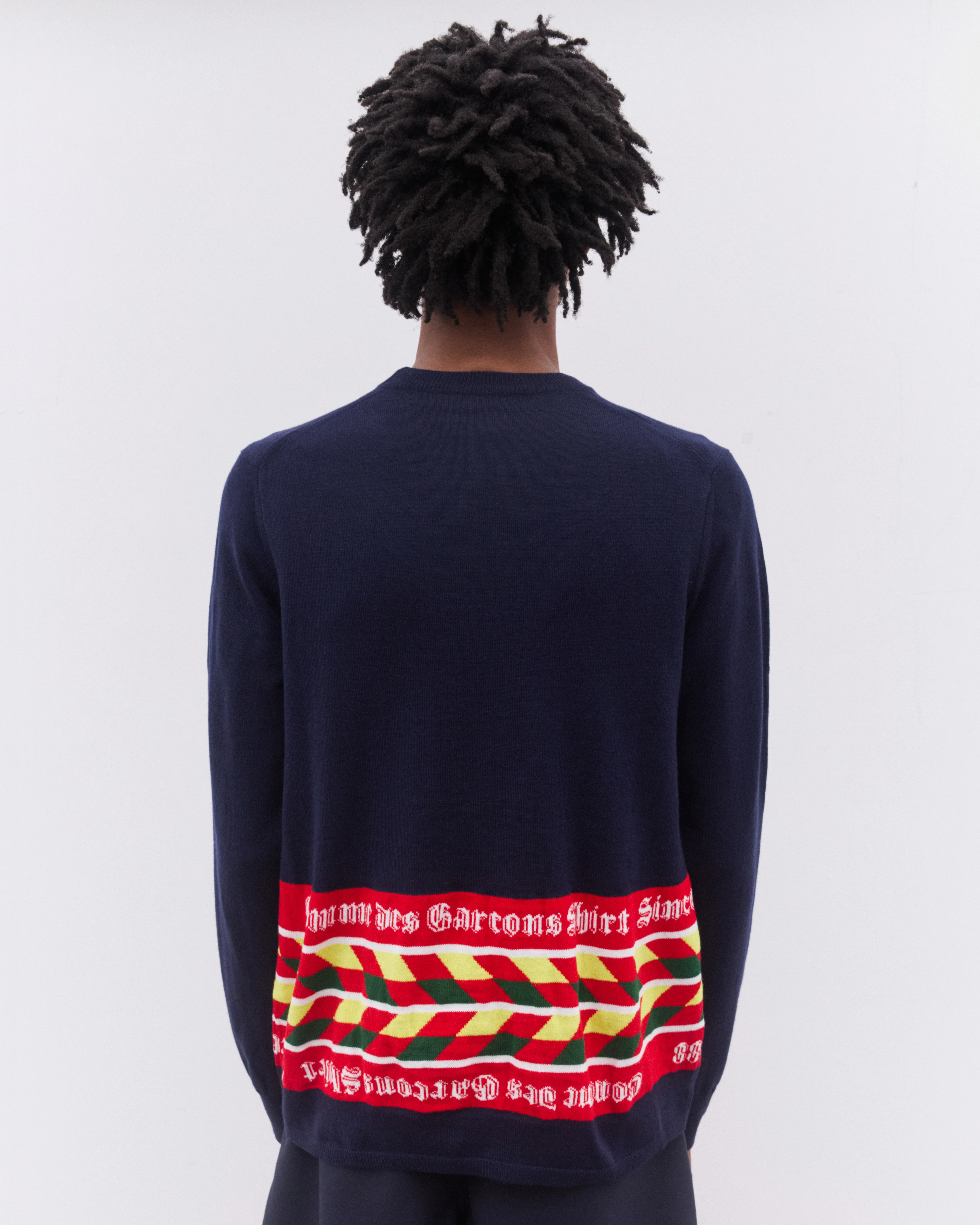 CDG Shirt - Men’s Football Scarf Knitted Sweater - (Navy) - Image 4