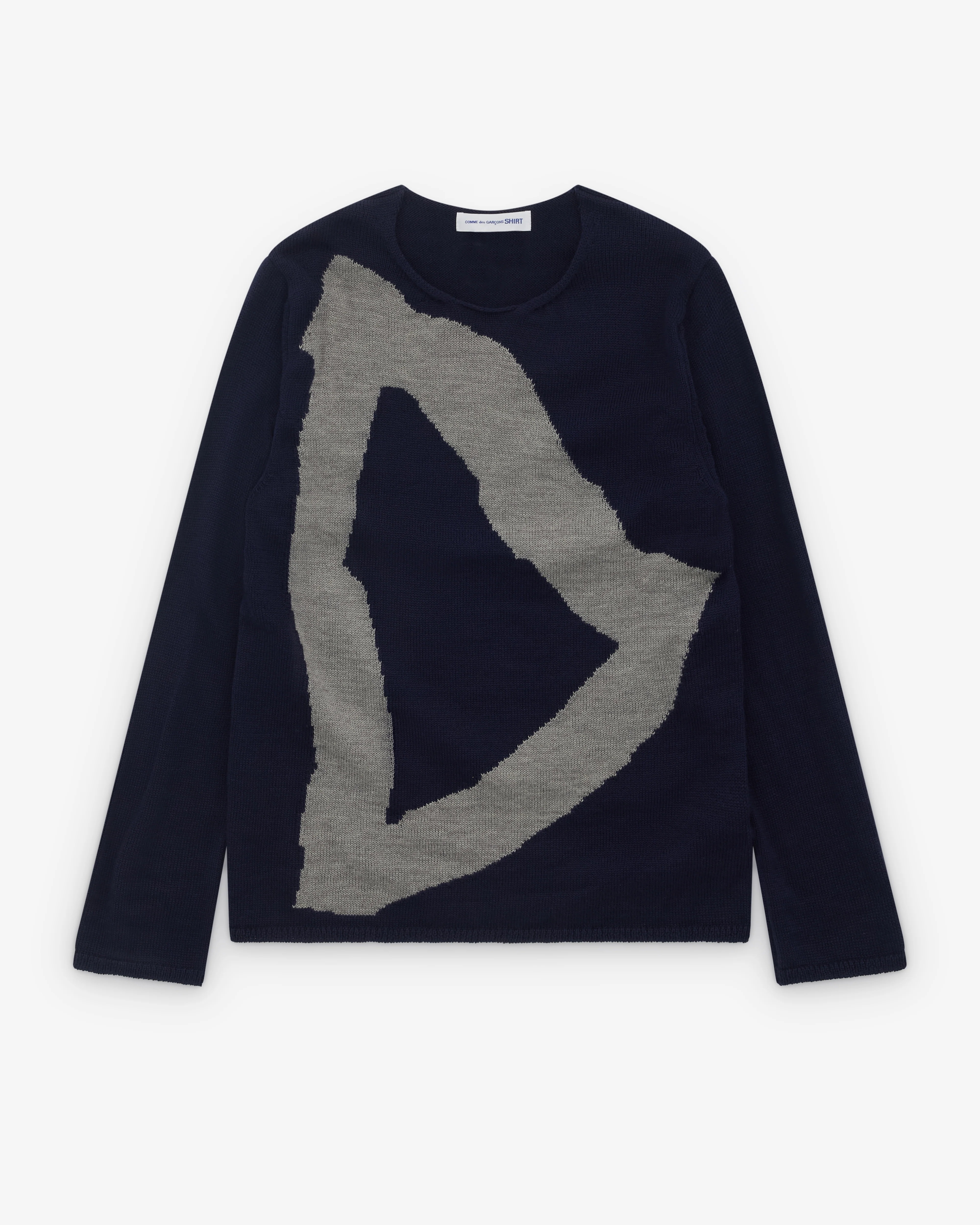 CDG Shirt - Men's Intarsia Pattern Knit - (Navy)