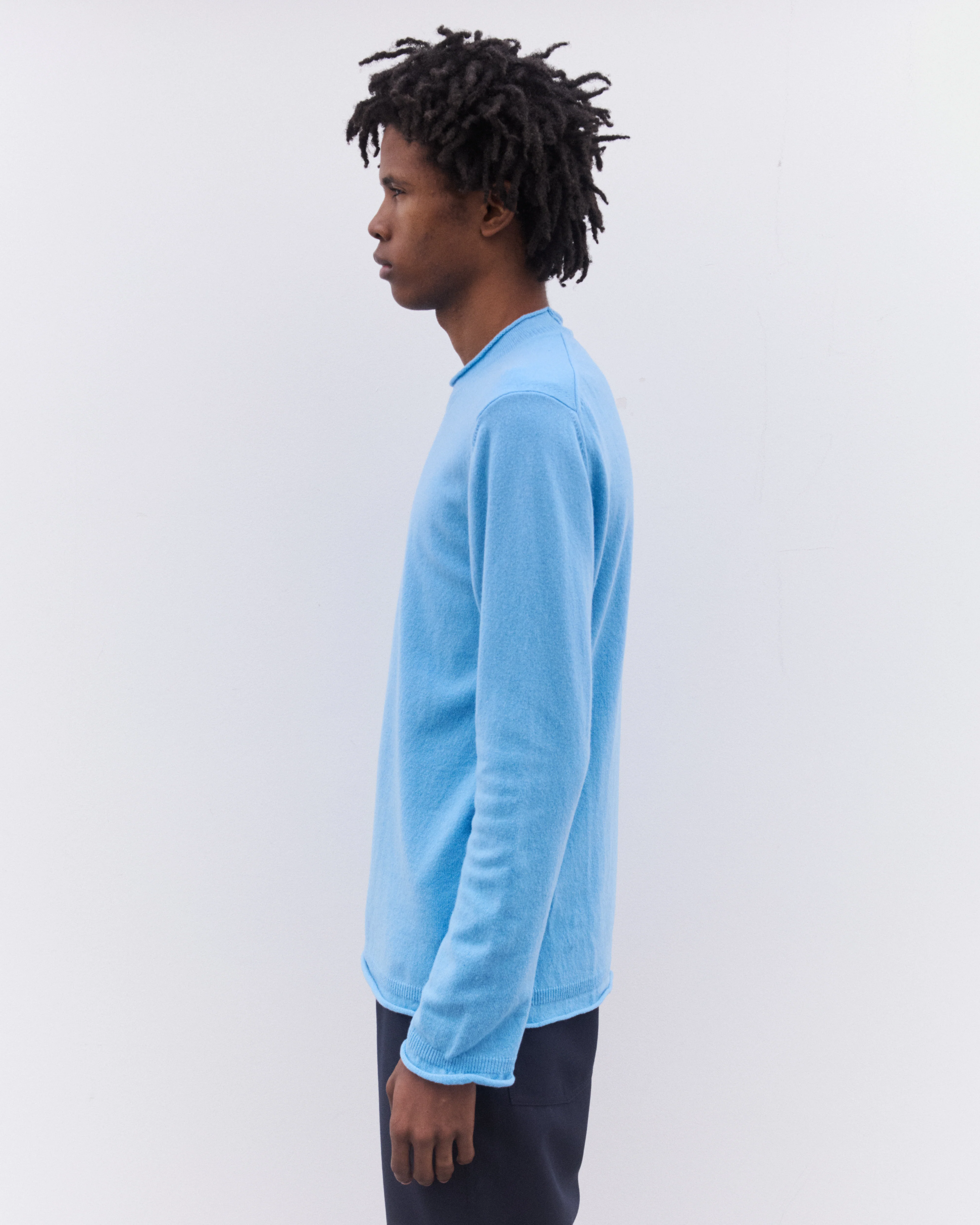 CDG Shirt - Men’s Rolled Hem Sweater - (Sky Blue) - Image 3