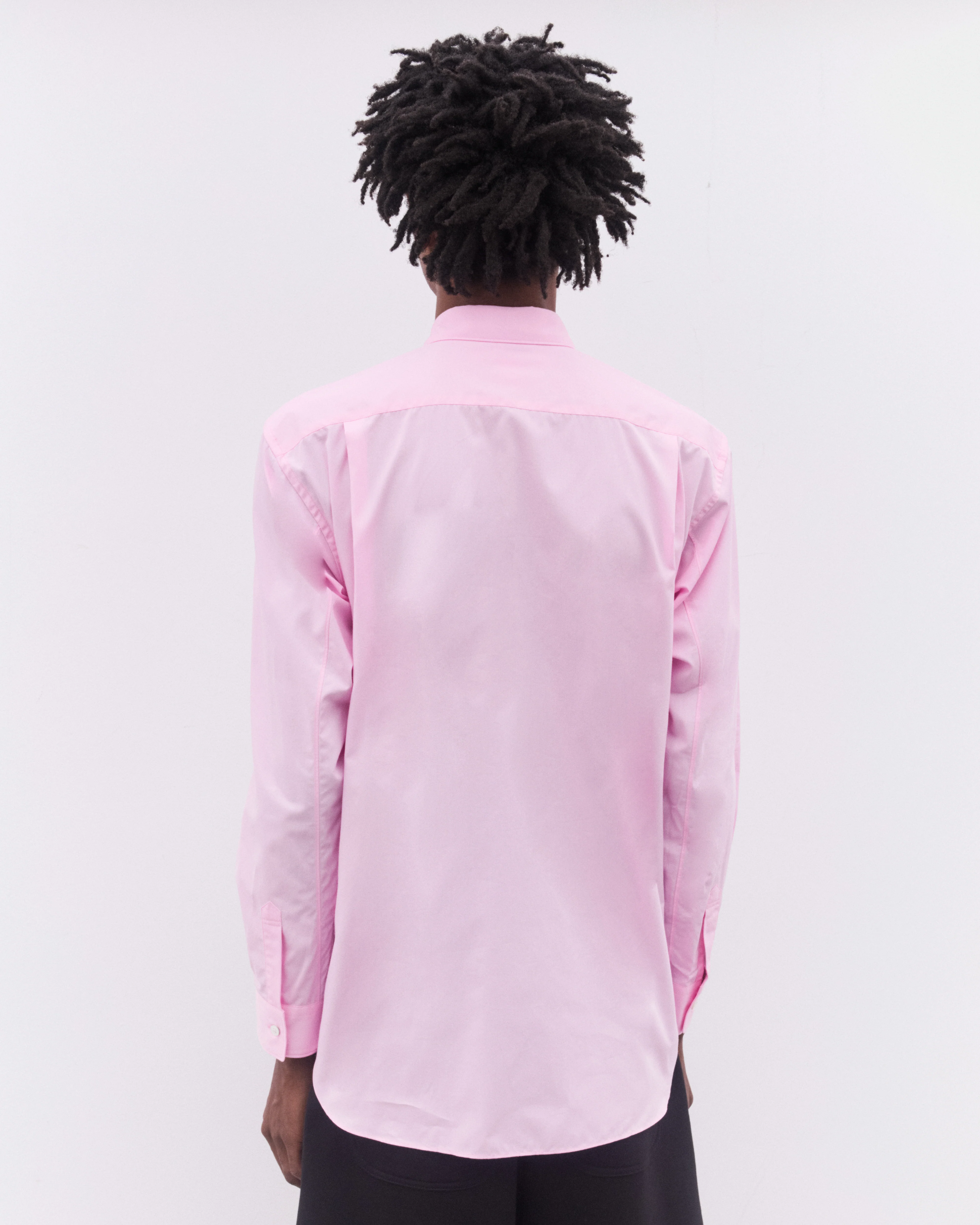 CDG Shirt - Men’s Gingham Patchwork Panelled Shirt - (Pink) - Image 4