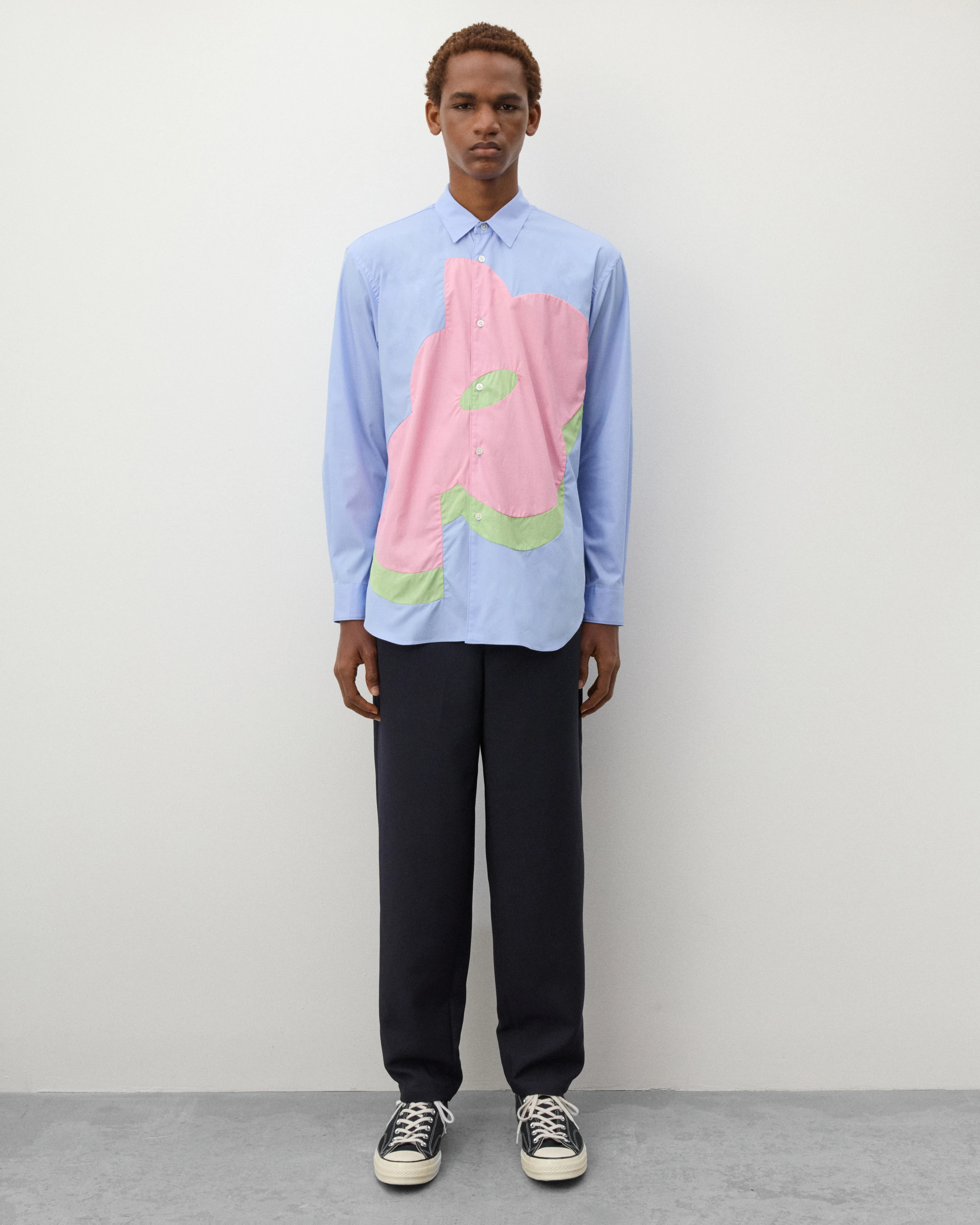 CDG Shirt - Men's Graphic Poplin Shirt - (Blue) - Image 6