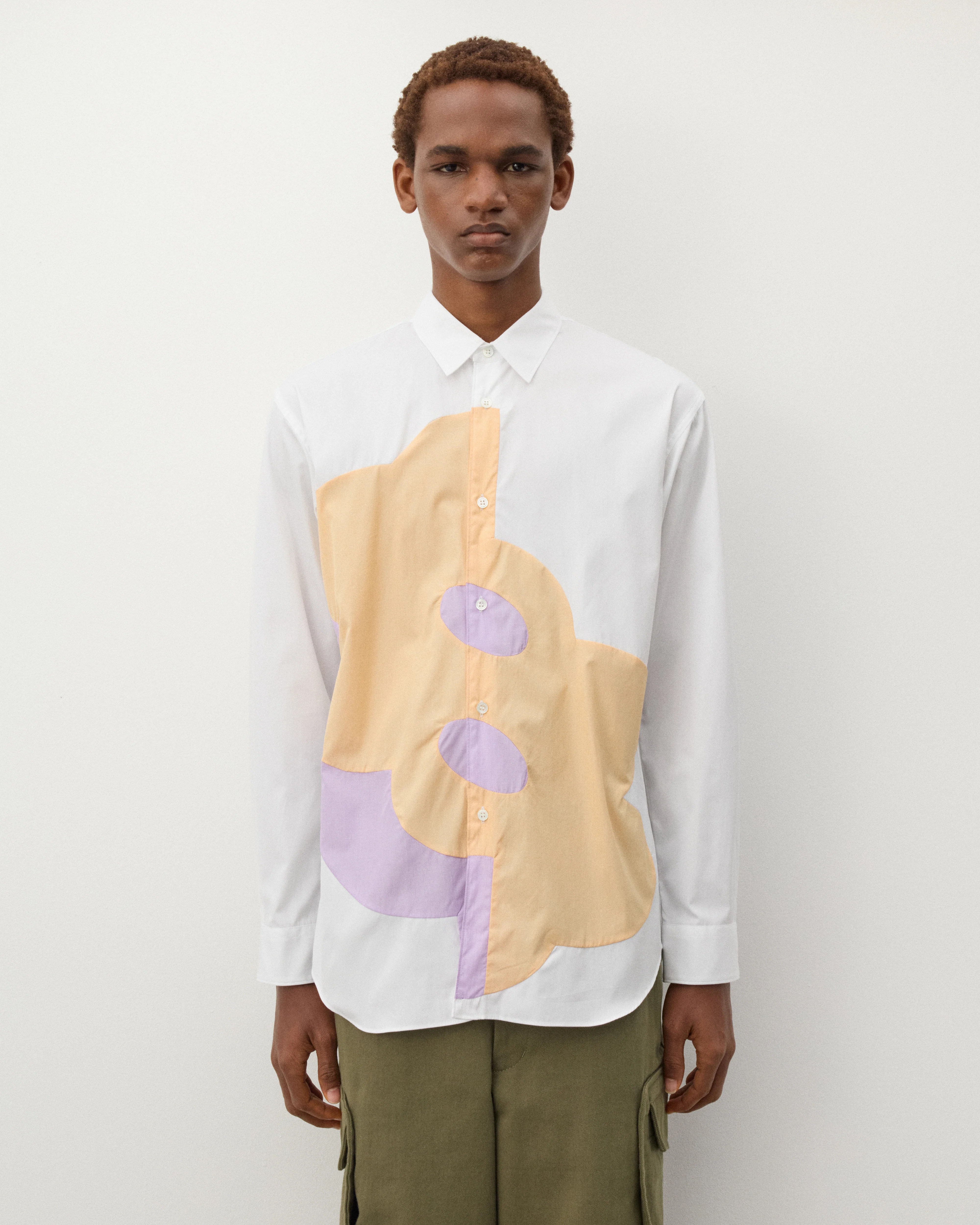 CDG Shirt - Men's Geometric Pattern Shirt - (White) - Image 3