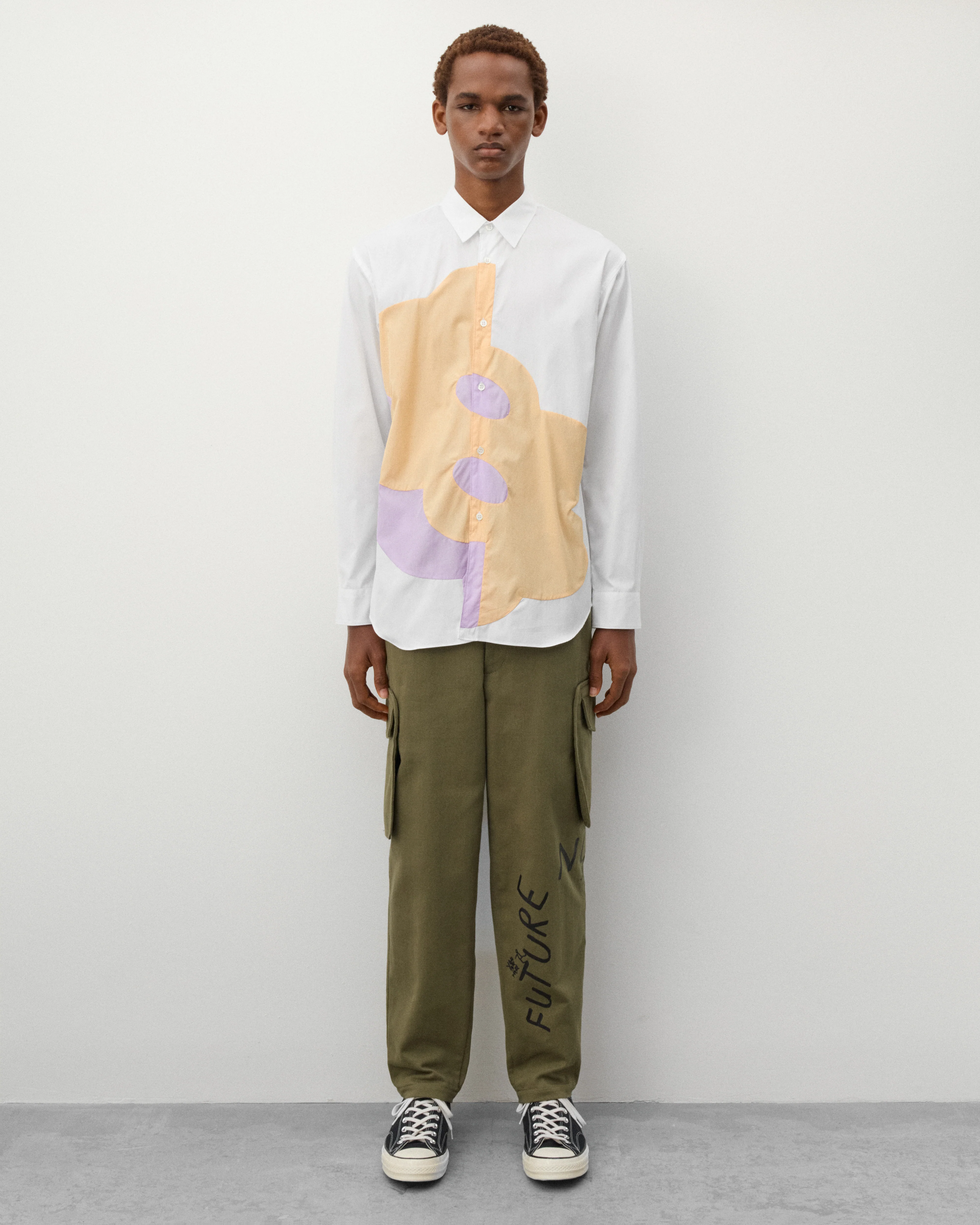 CDG Shirt - Men's Geometric Pattern Shirt - (White) - Image 6