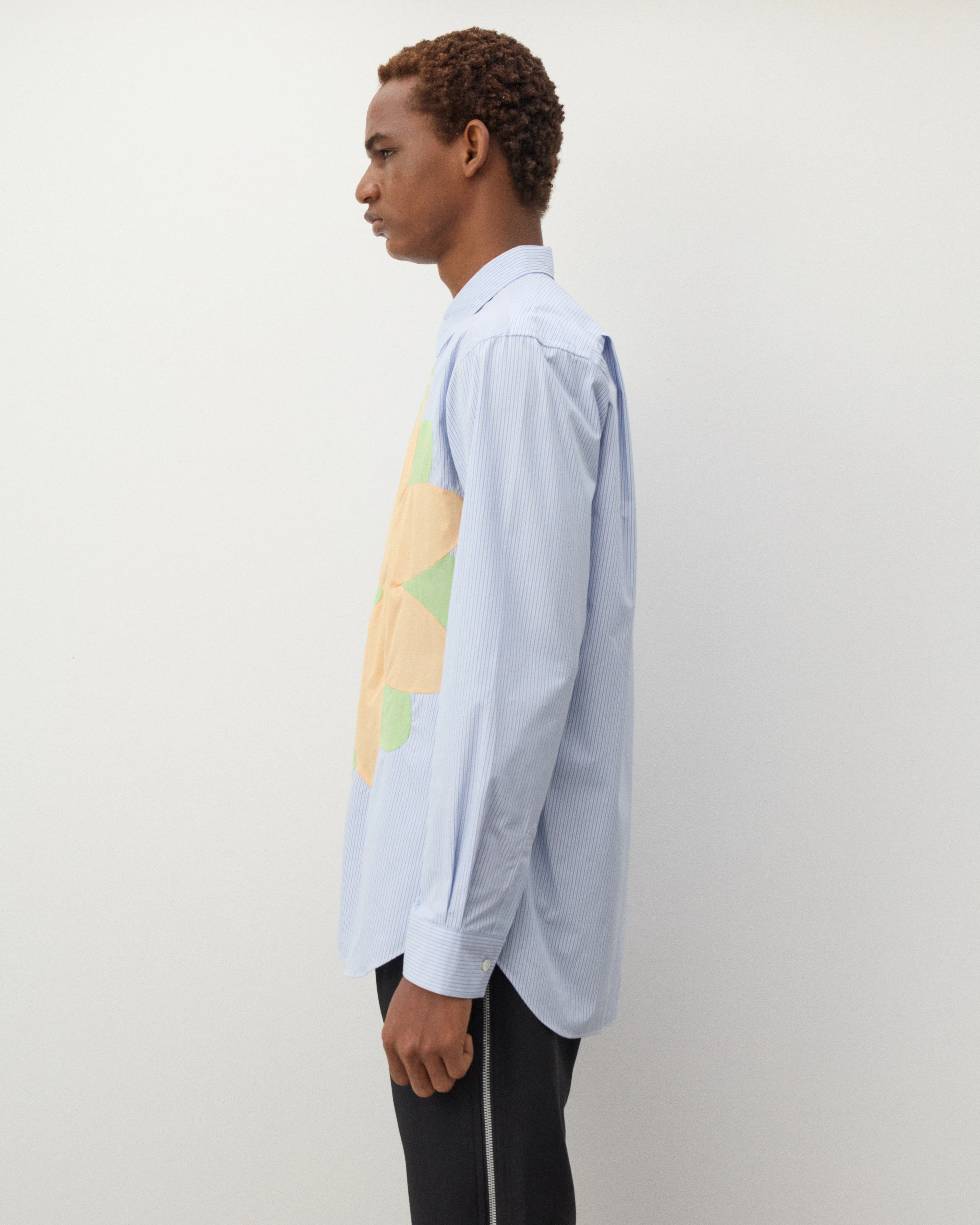 CDG Shirt - Men's Flower Pattern Shirt - (Blue) - Image 4