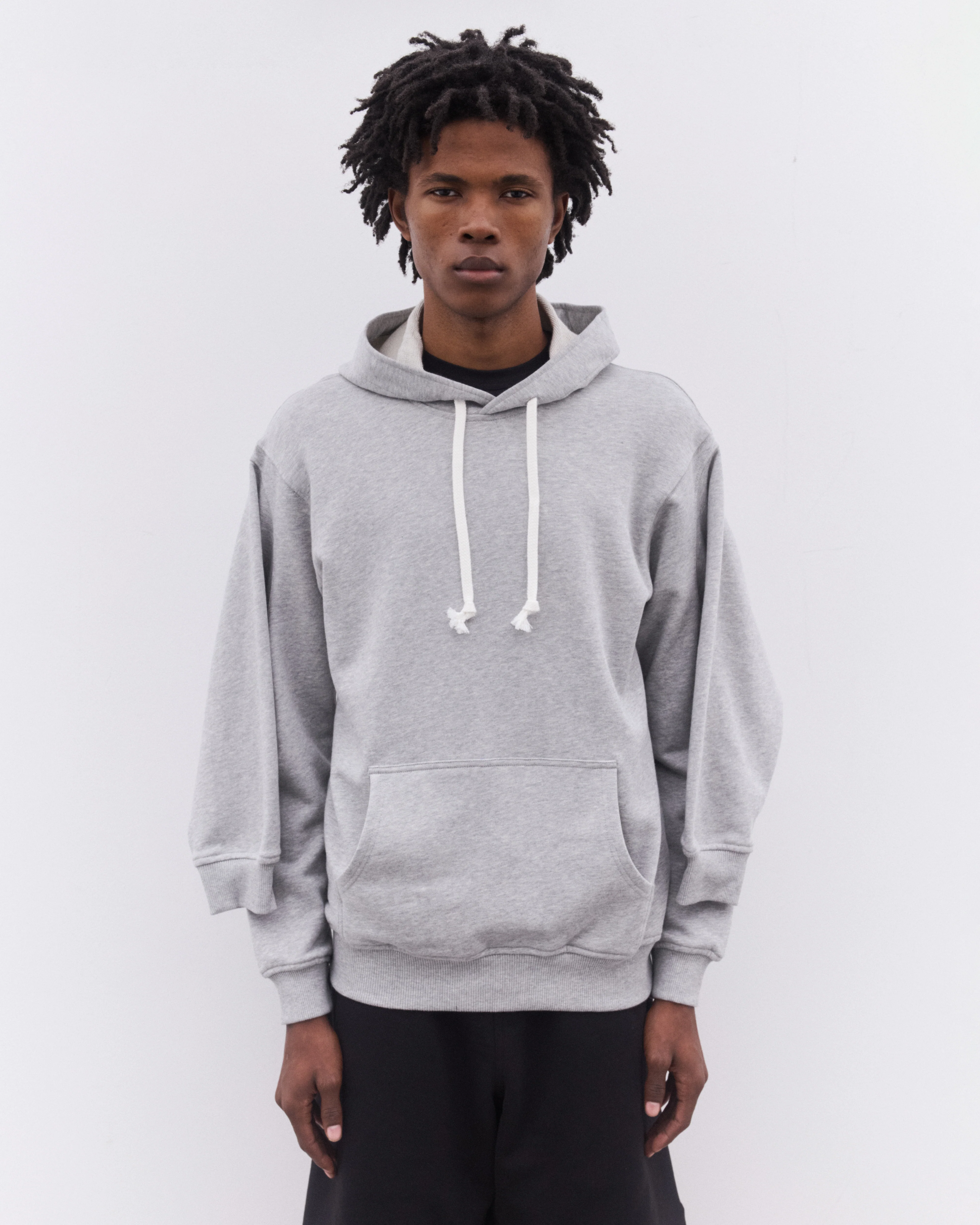 CDG Shirt - Men’s Quad Sleeve Hooded Sweatshirt - (Grey) - Image 2