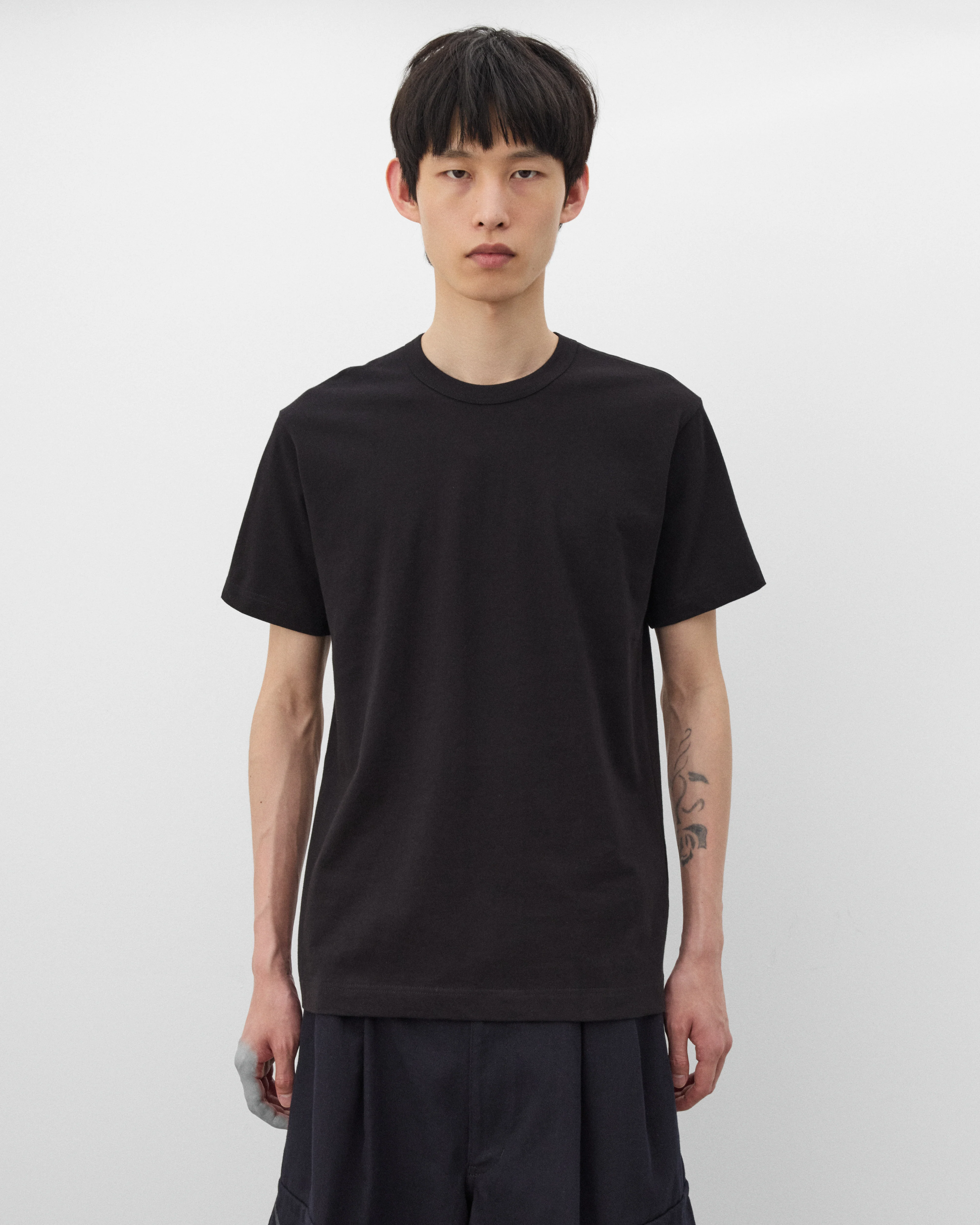 CDG Shirt - Men's Neck Logo T-Shirt - (Black) - Image 3