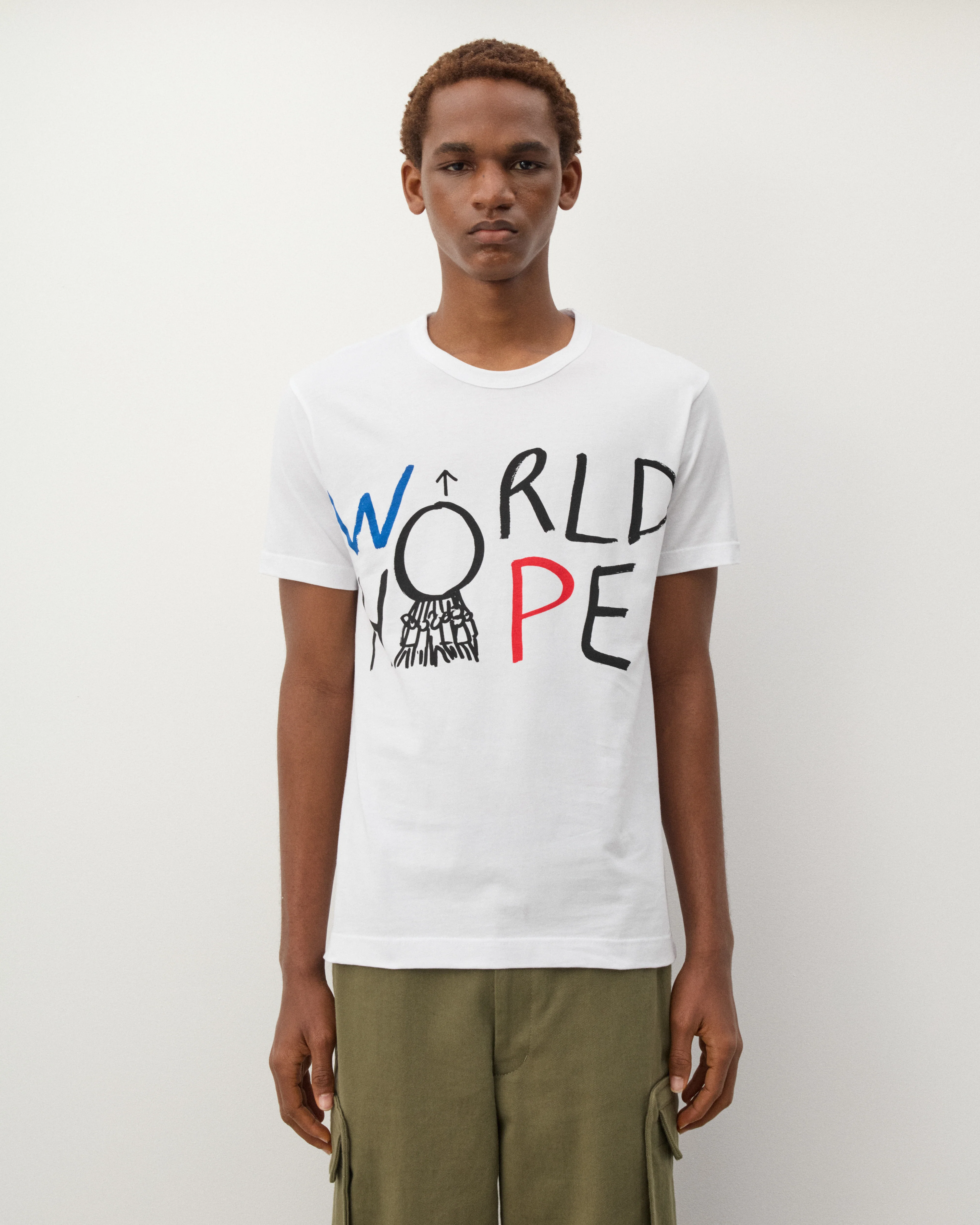 CDG Shirt - Men's World Hope T-Shirt - (White) - Image 3